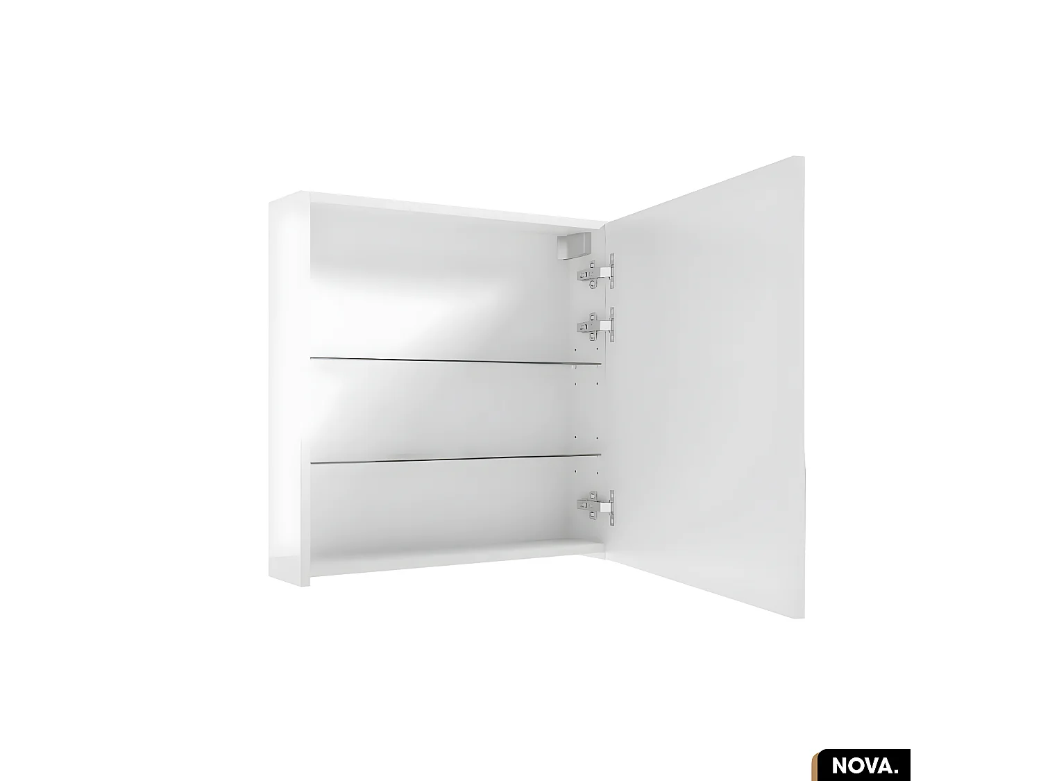 Armoire/Miroir de salle de bain | NOVA | Blanc | 60 x 60 x 15 cm