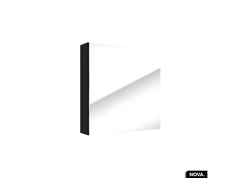 Armoire/Miroir de salle de bain | NOVA | Noir | 60 x 60 x 15 cm