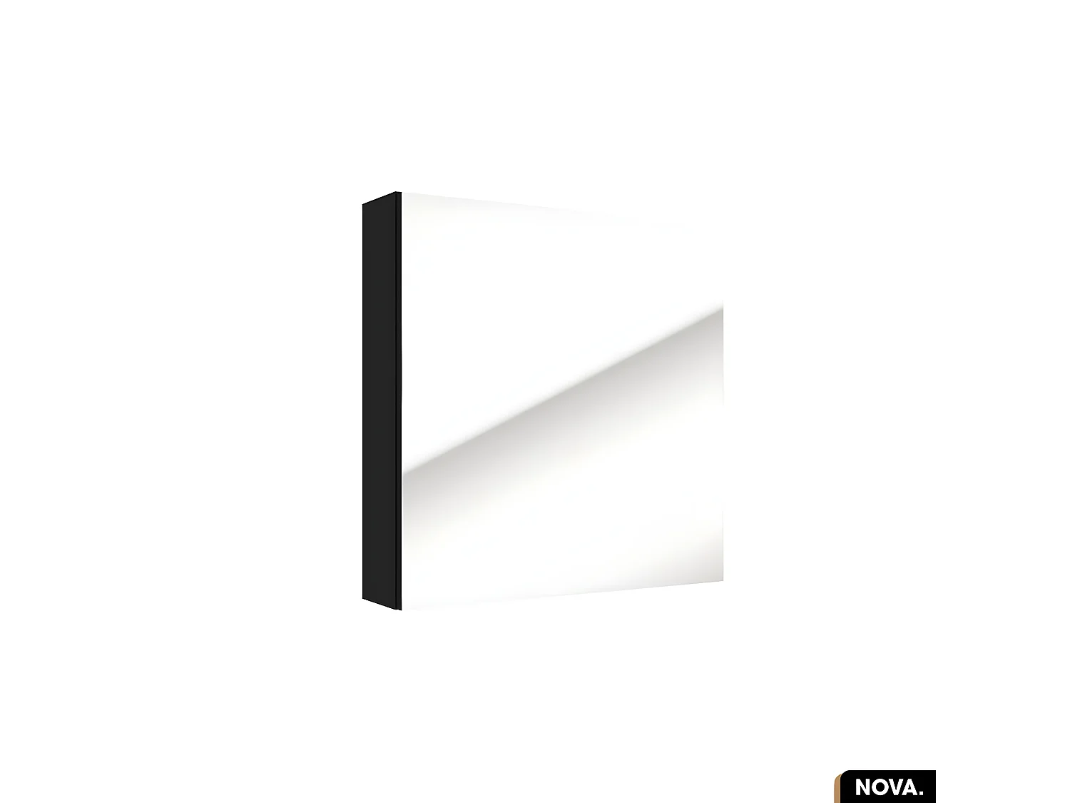 Armoire/Miroir de salle de bain | NOVA | Noir | 60 x 60 x 15 cm