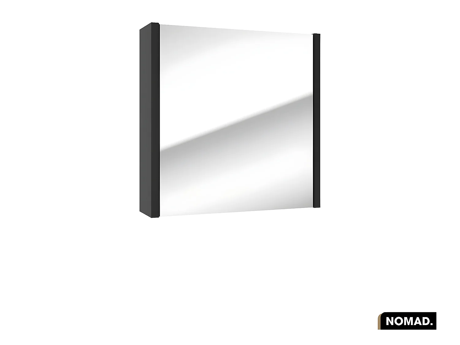 Amoire/Miroir de salle de bain | NOMAD | NOIR | 60 x 60 x 15 cm