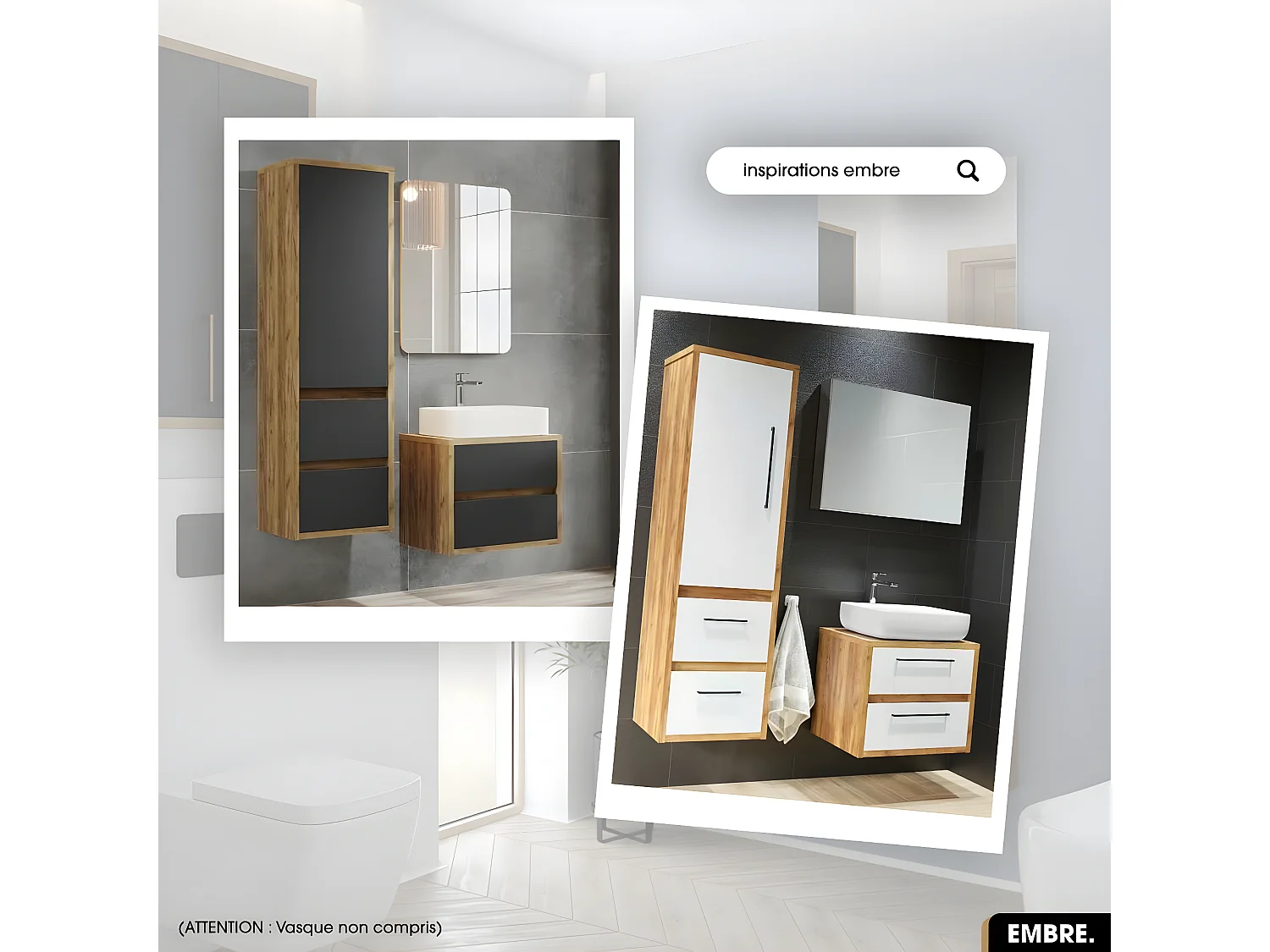 Meuble sous vasque | EMBRE | Blanc | 60 x 50 x 45 cm