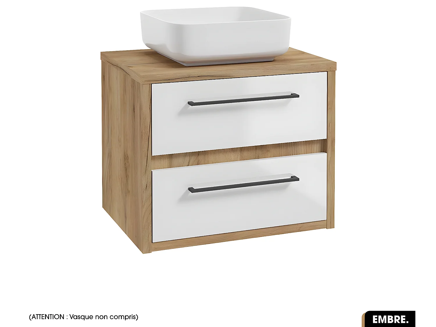 Meuble sous vasque | EMBRE | Blanc | 60 x 50 x 45 cm
