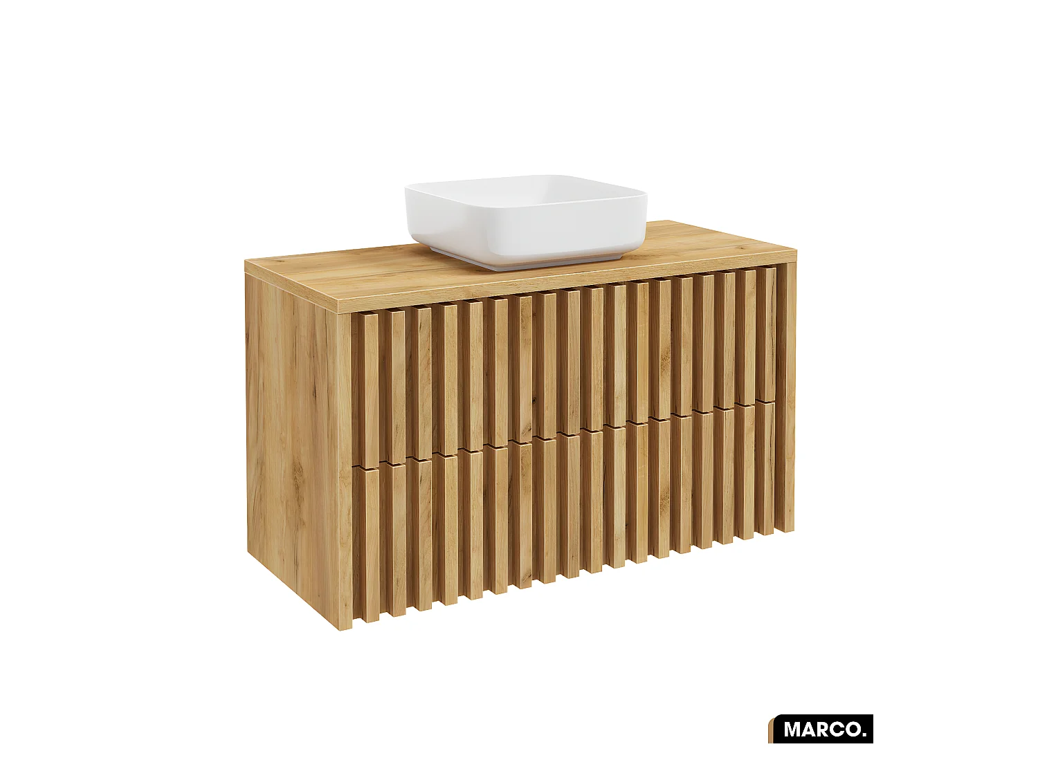 Meuble sous vasque - version tiroirs | MARCO | OAK | 100 x 56 x 45 cm
