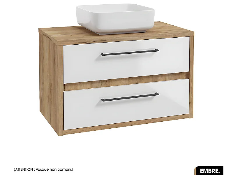 Meuble sous vasque | EMBRE | Blanc | 80 x 50 x 45 cm