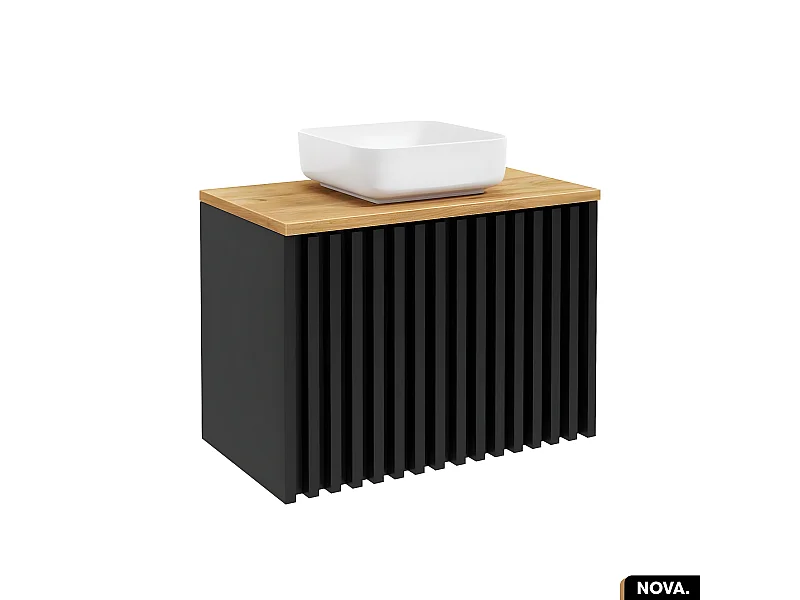 Meuble sous vasque - version portes | NOVA | NOIR | 80 x 56 x 45 cm