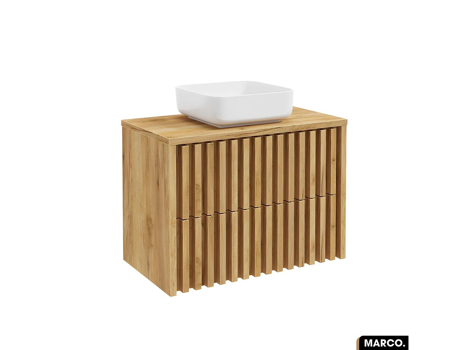 Meuble sous vasque - version tiroirs | MARCO | OAK | 80 x 56 x 45 cm