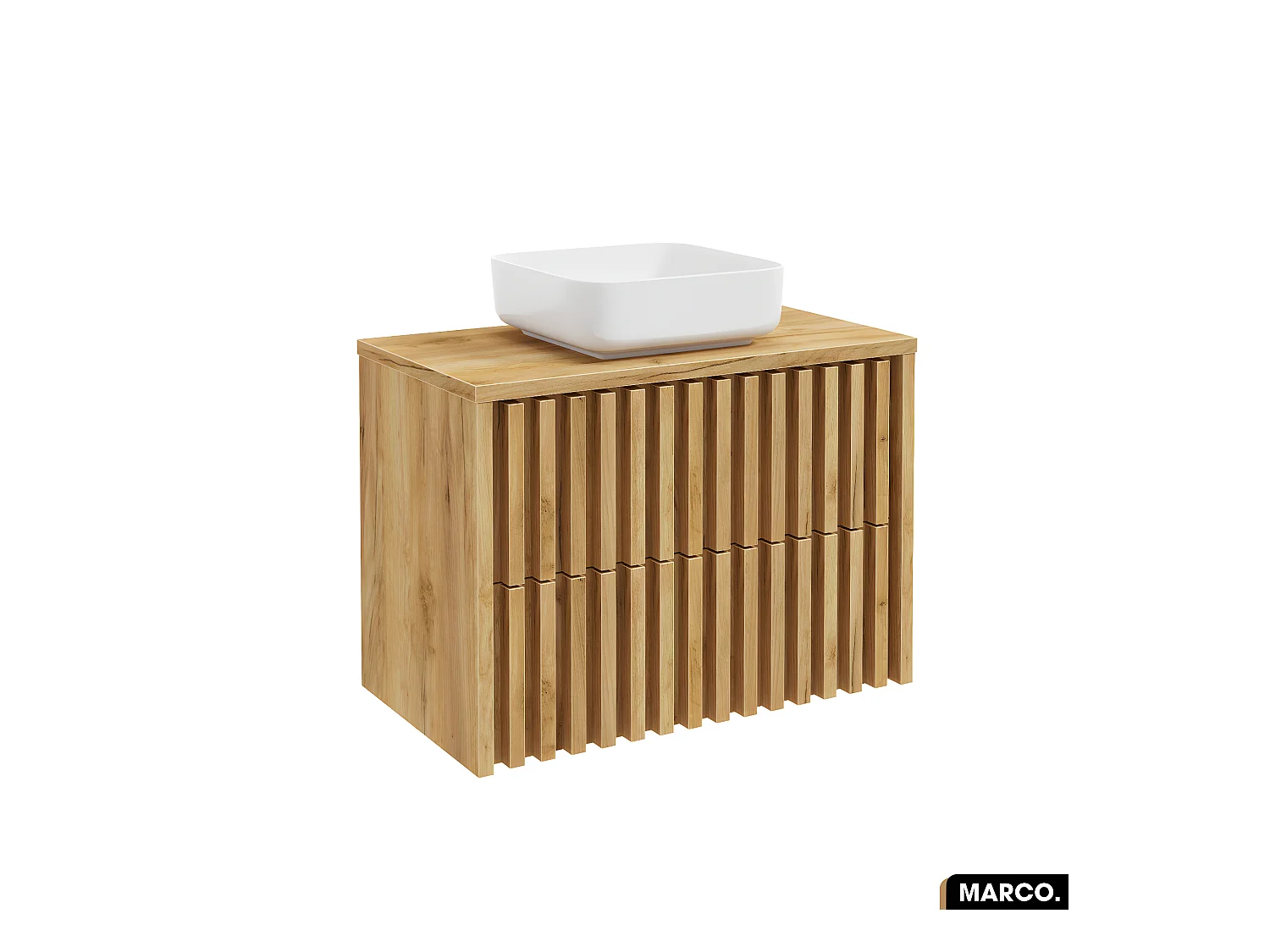 Meuble sous vasque - version tiroirs | MARCO | OAK | 80 x 56 x 45 cm