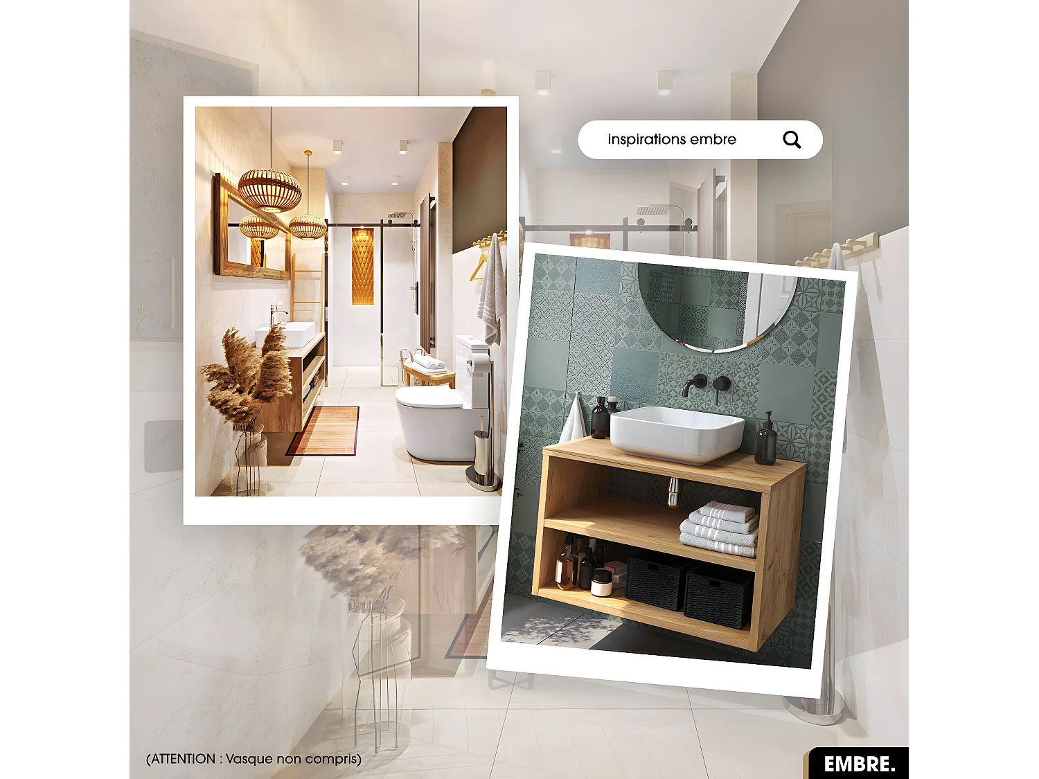 Meuble sous vasque | EMBRE | OAK | 60 x 50 x 45 cm