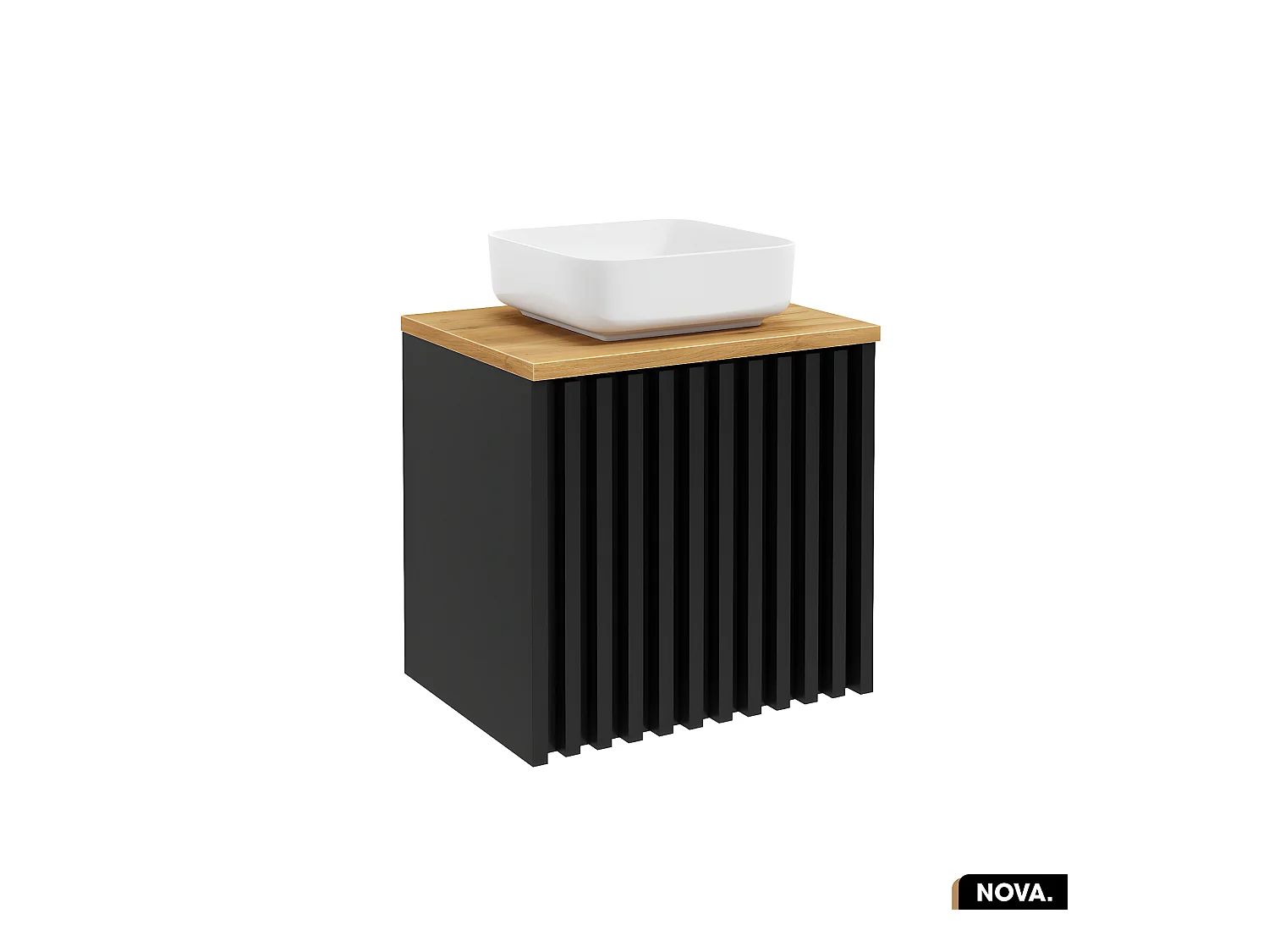 Meuble sous vasque - version portes | NOVA | NOIR | 60 x 56 x 45 cm