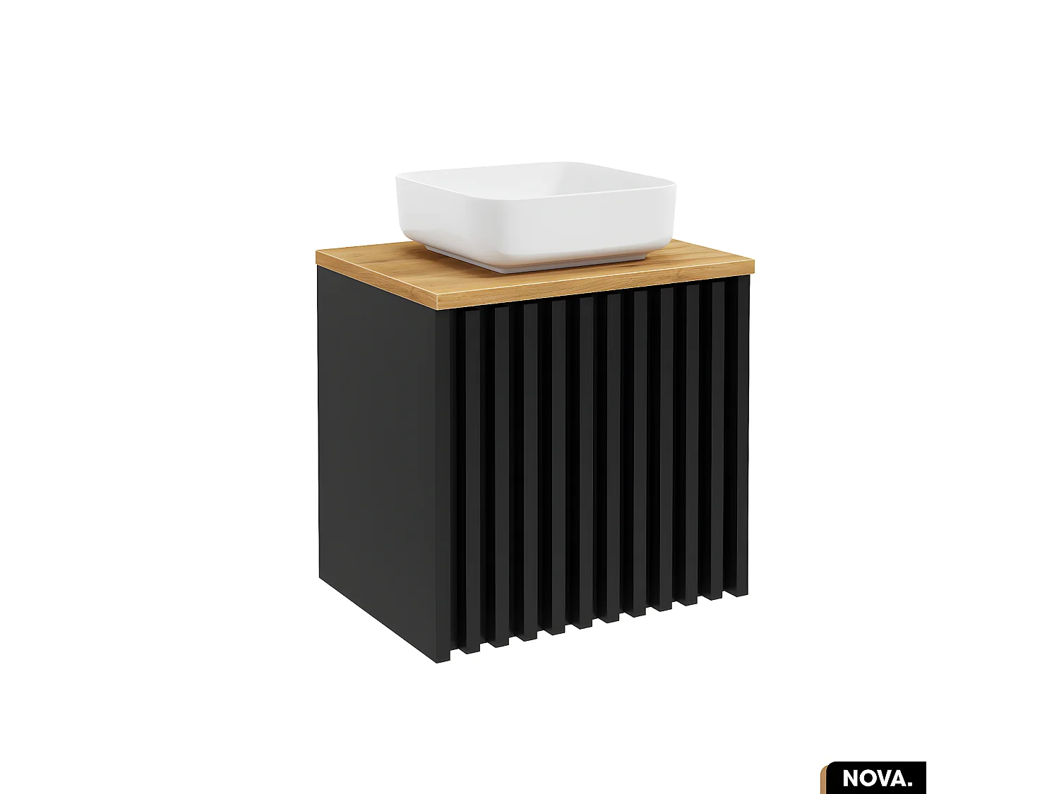 Meuble sous vasque - version portes | NOVA | NOIR | 60 x 56 x 45 cm