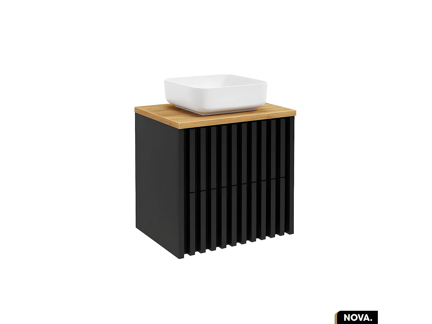 Meuble sous vasque - version tiroirs | NOVA | NOIR | 60 x 56 x 45 cm