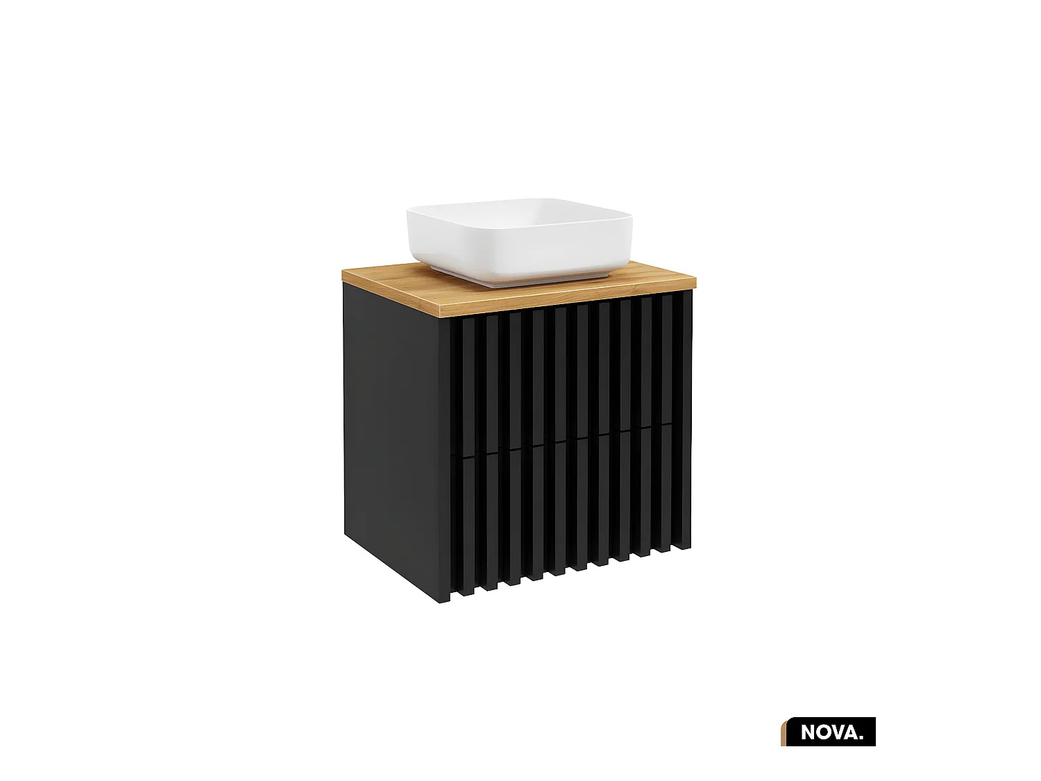 Meuble sous vasque - version tiroirs | NOVA | NOIR | 60 x 56 x 45 cm