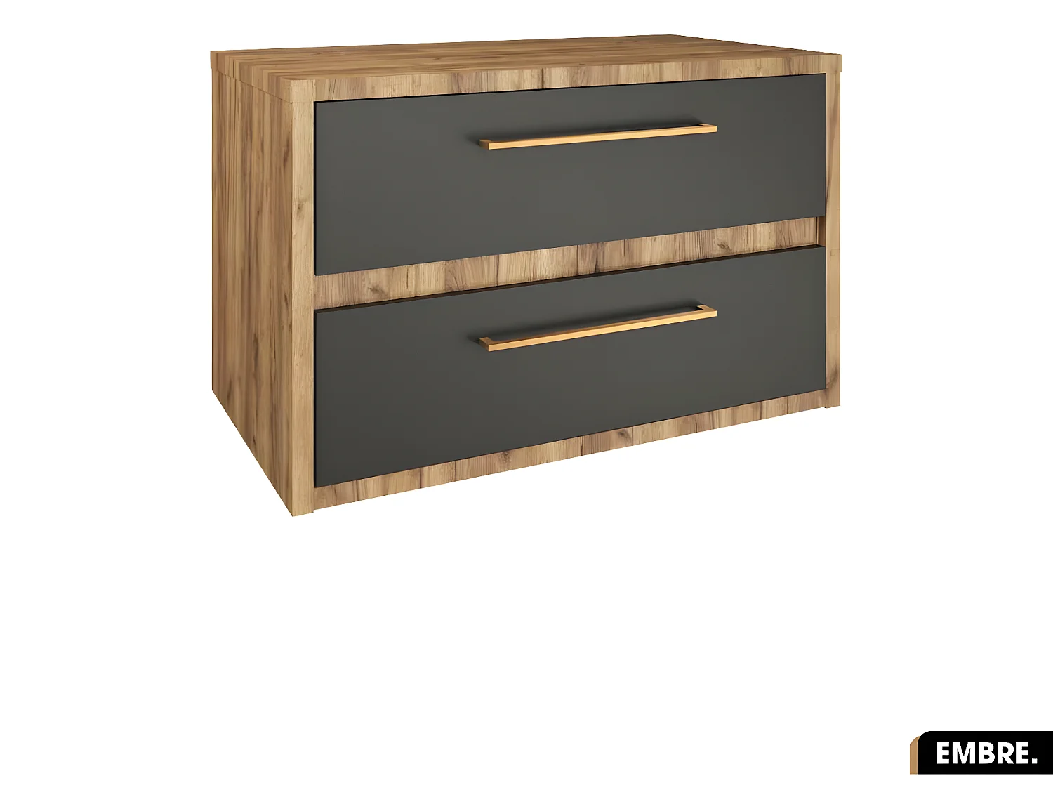 Ensemble meuble sous vasque avec vasque à poser - Siphon OFFERT | EMBRE | Noir | 80 x 50 x 45 cm