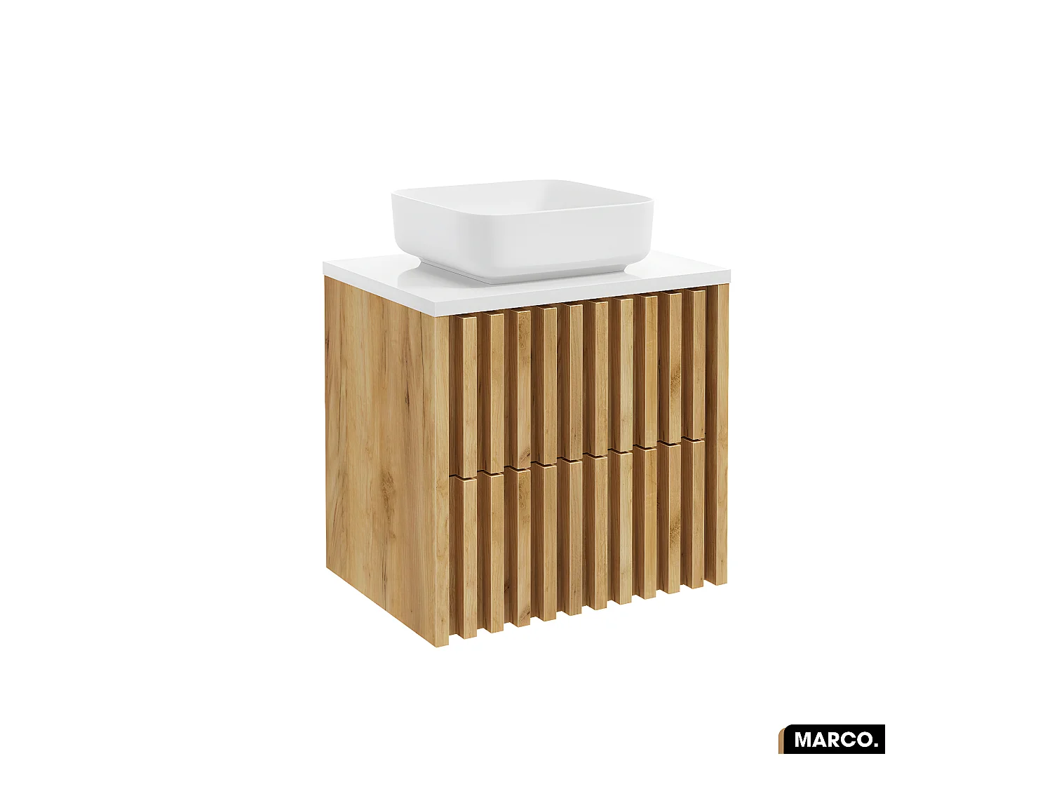 Meuble sous vasque - version tiroirs | MARCO | OAK | 60 x 56 x 45 cm
