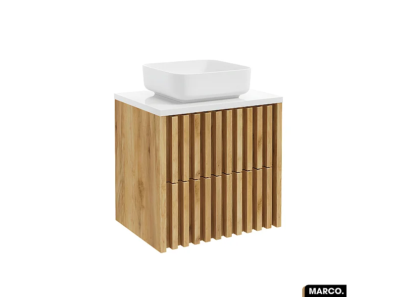 Meuble sous vasque - version tiroirs | MARCO | OAK | 60 x 56 x 45 cm