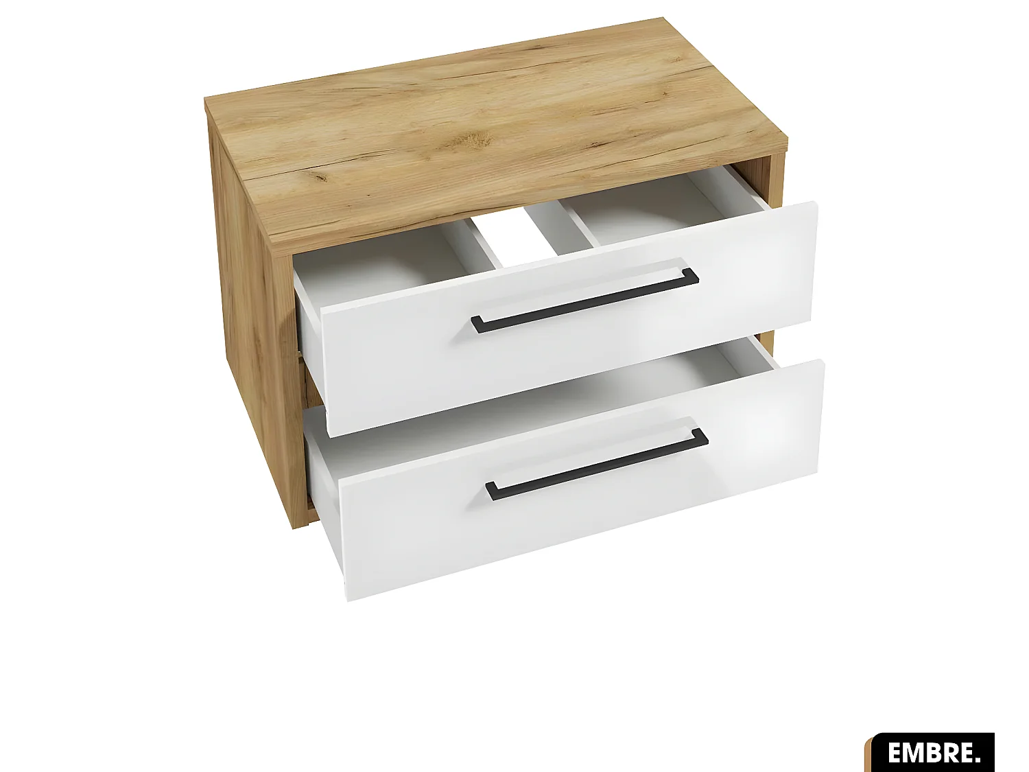 Ensemble meuble sous vasque avec vasque à poser - Siphon OFFERT | EMBRE | Blanc | 80 x 50 x 45 cm