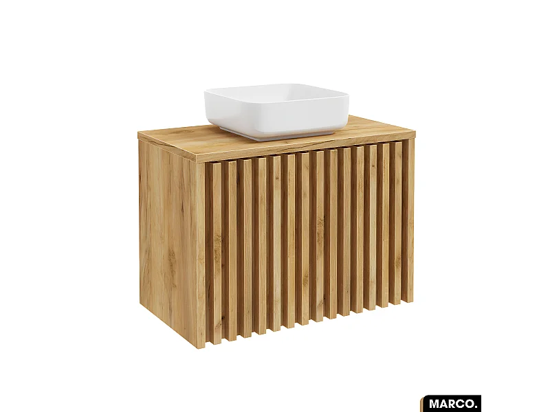 Meuble sous vasque - version portes | MARCO | OAK | 80 x 56 x 45 cm