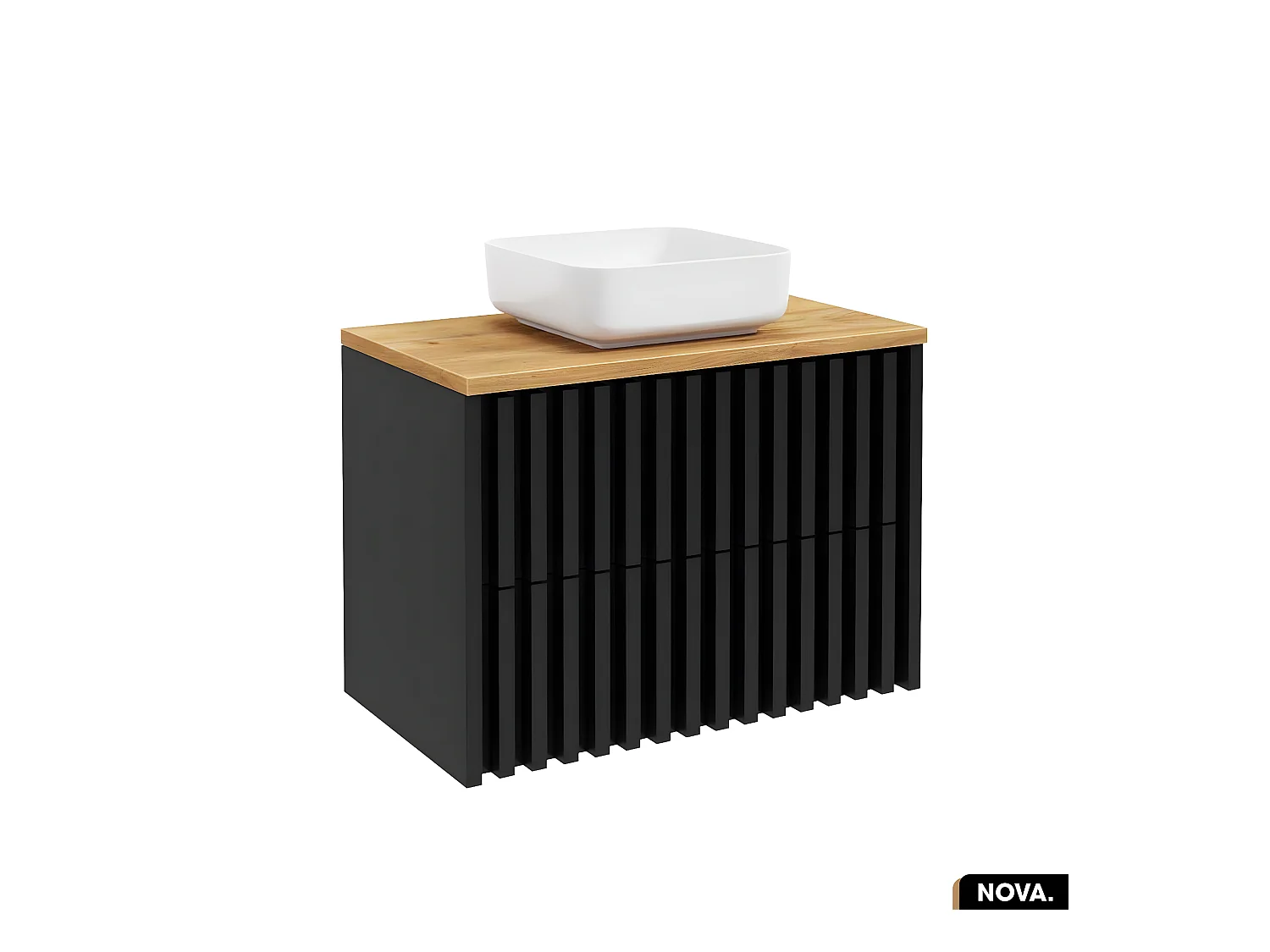 Meuble sous vasque - version tiroirs | NOVA | NOIR | 80 x 56 x 45 cm