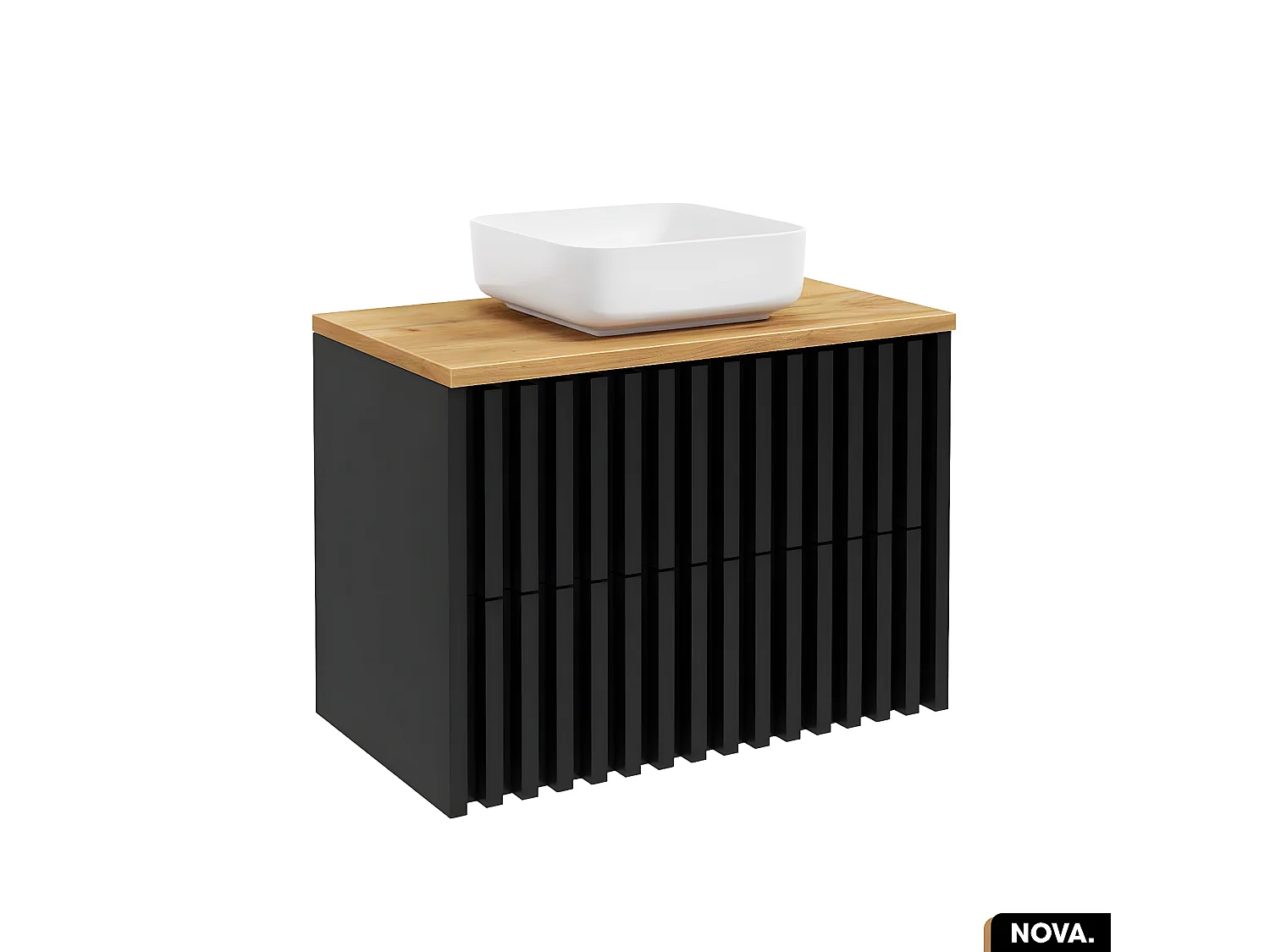 Meuble sous vasque - version tiroirs | NOVA | NOIR | 80 x 56 x 45 cm