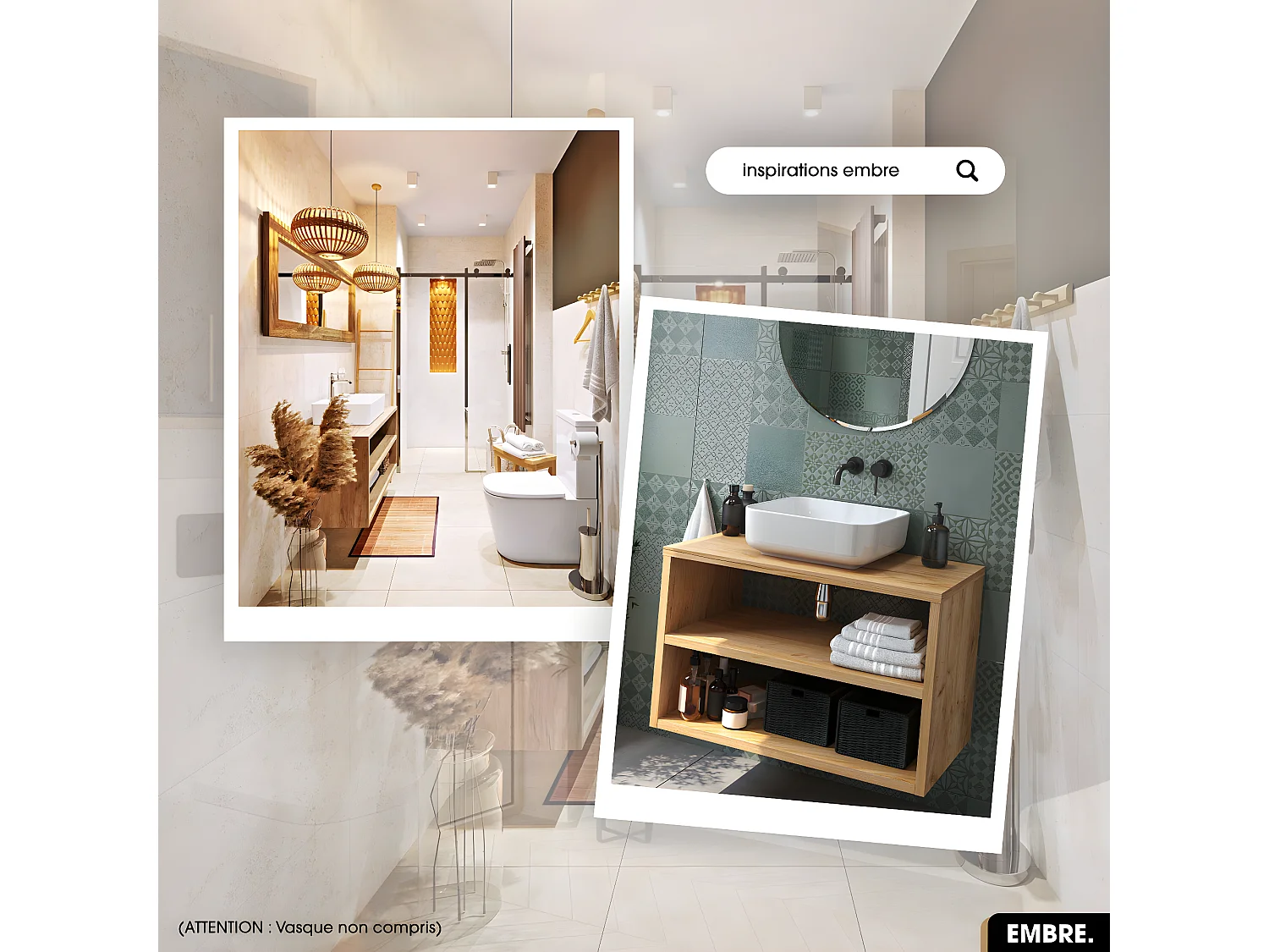 Meuble sous vasque | EMBRE | OAK | 80 x 50 x 45 cm