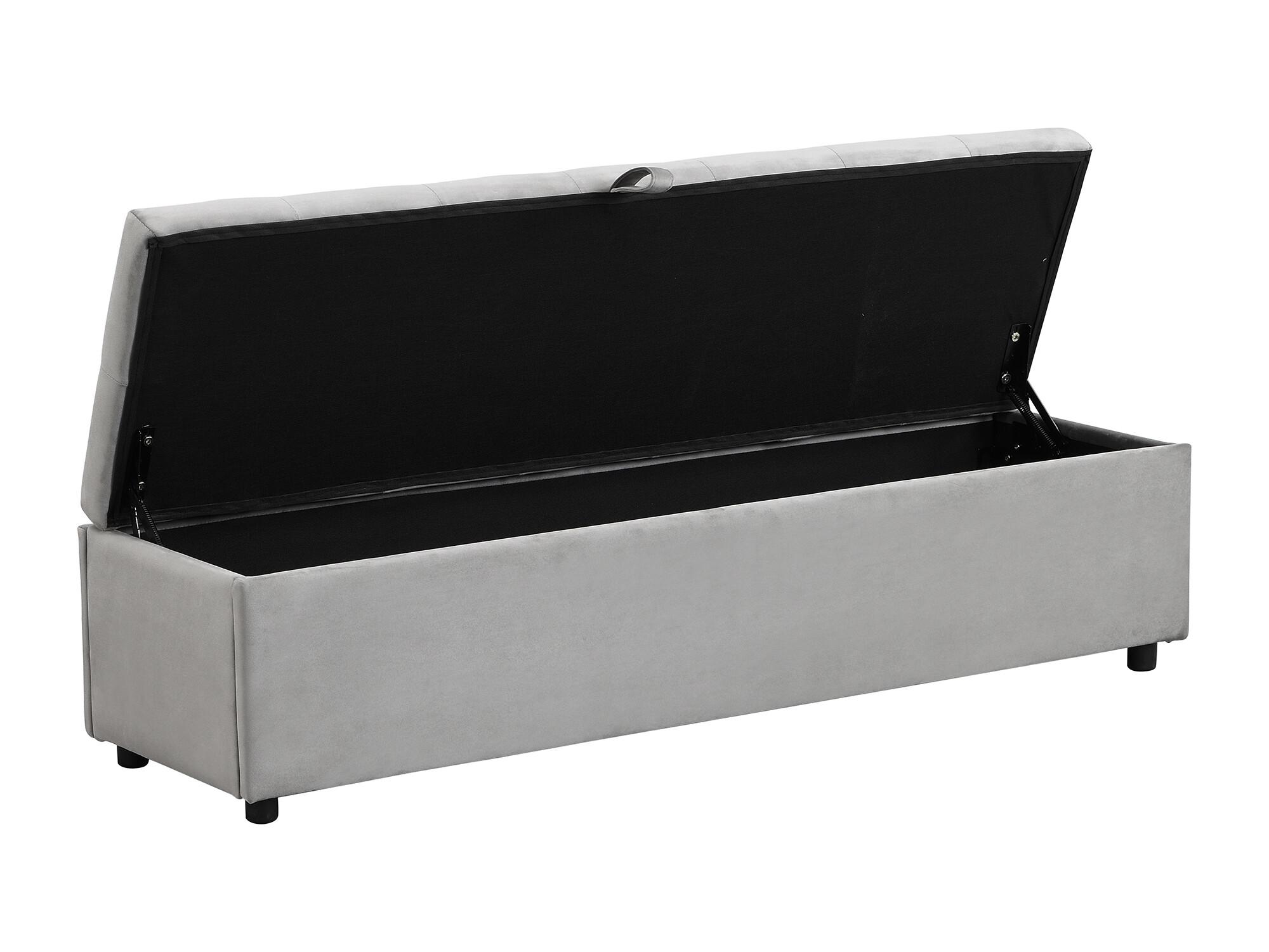 Truhenbank aus Samt mit Stauraum 140 cm Grau