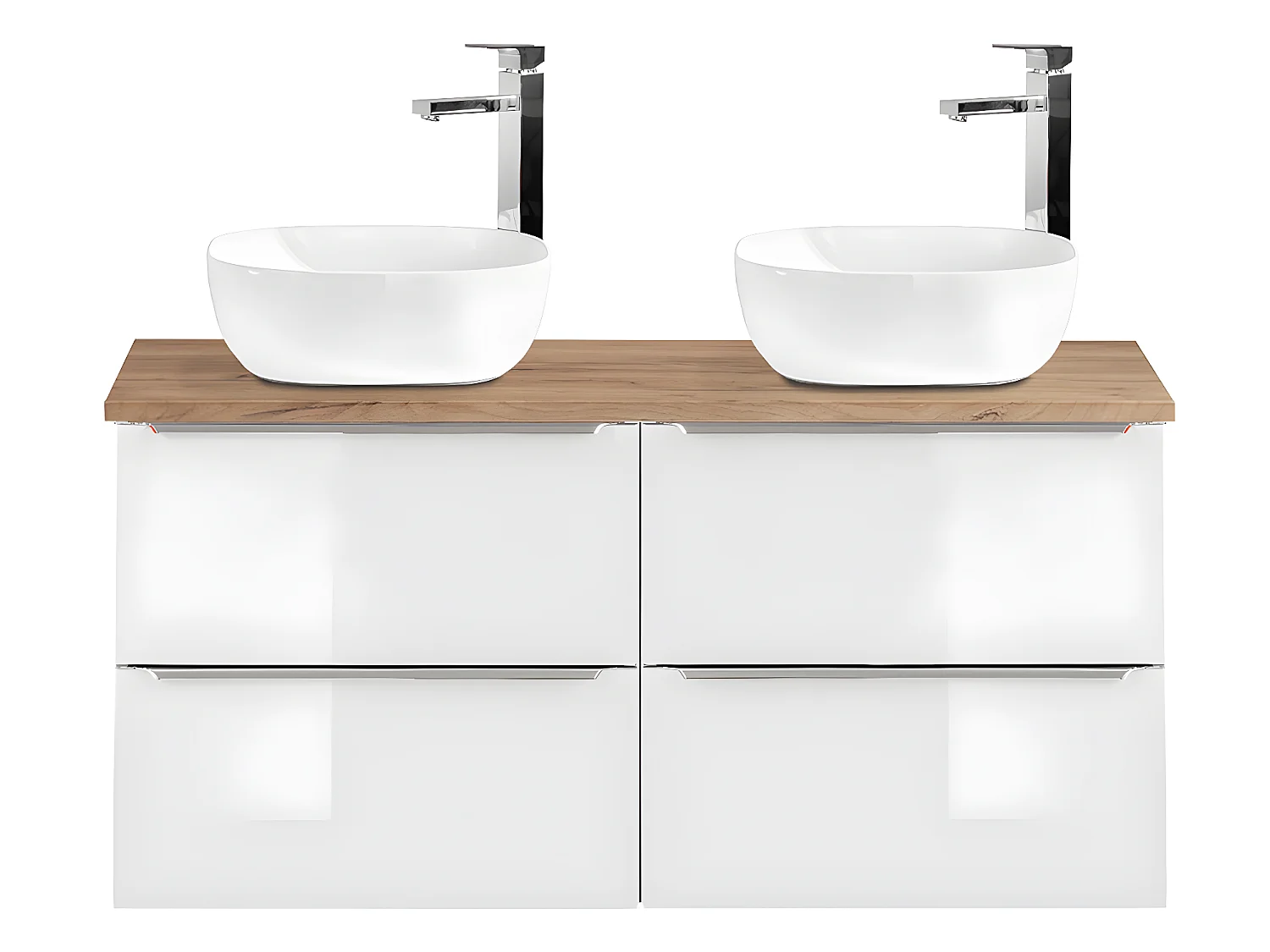 Meuble double vasque 120cm April Blanc et Bois