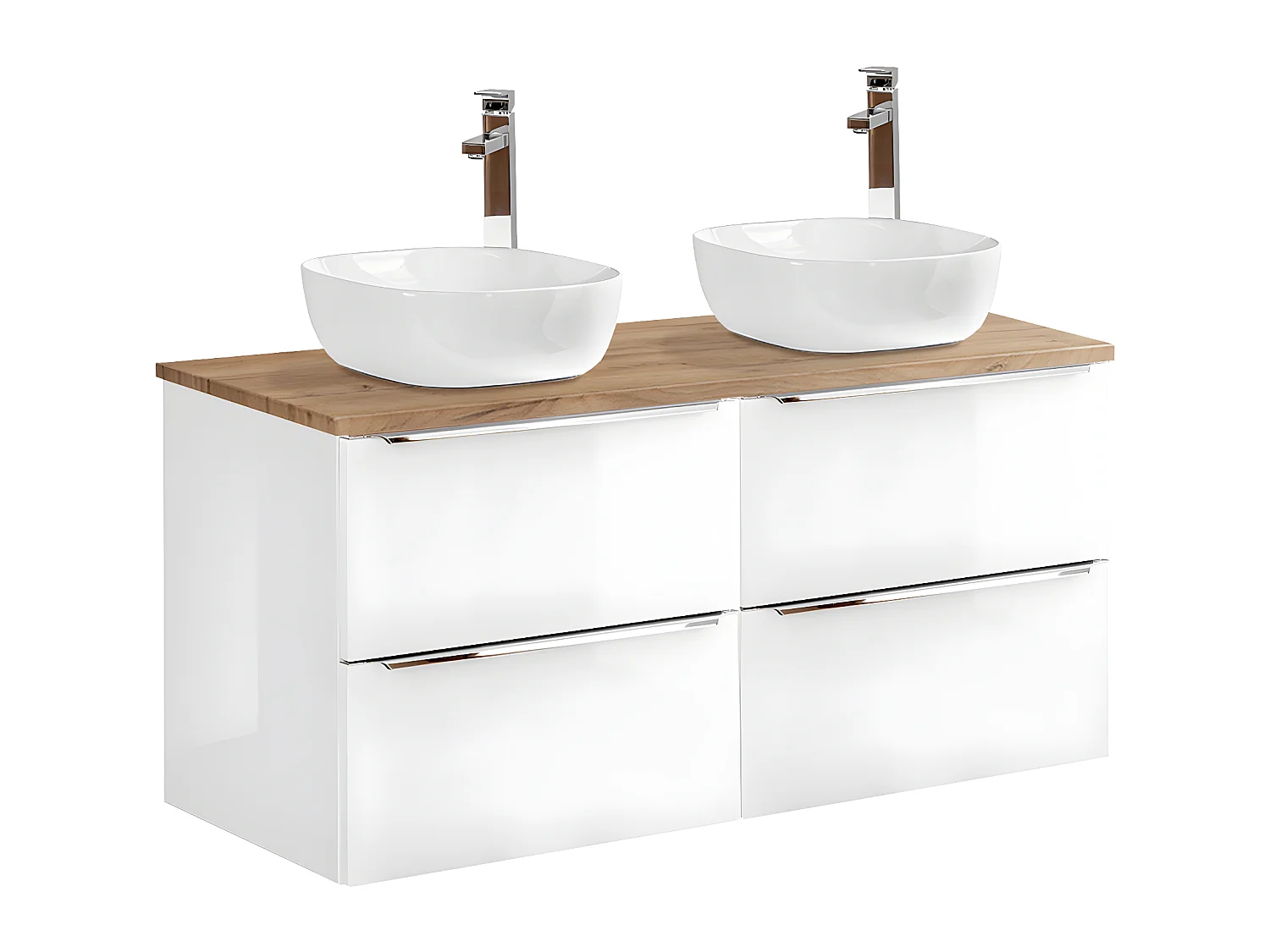 Meuble double vasque 120cm April Blanc et Bois