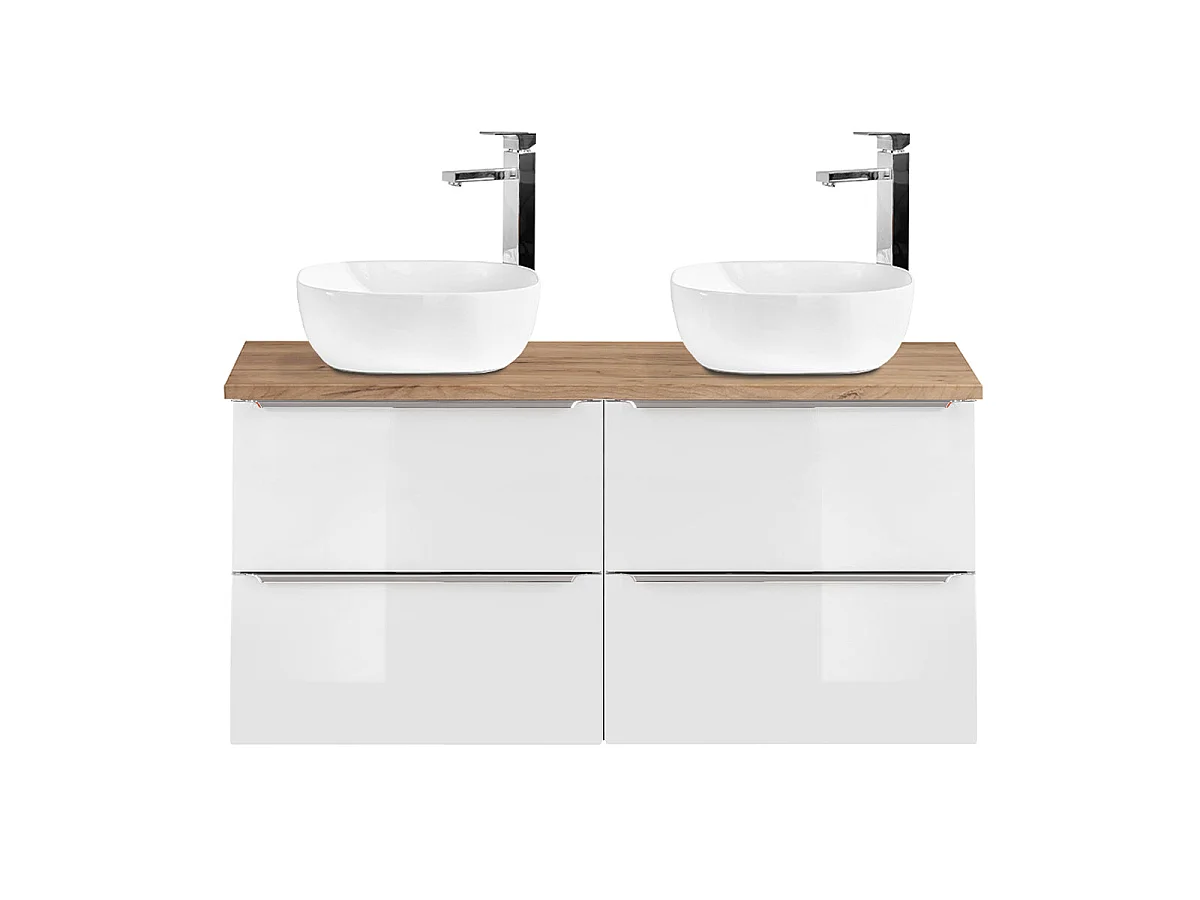 Meuble double vasque 120cm April Blanc et Bois