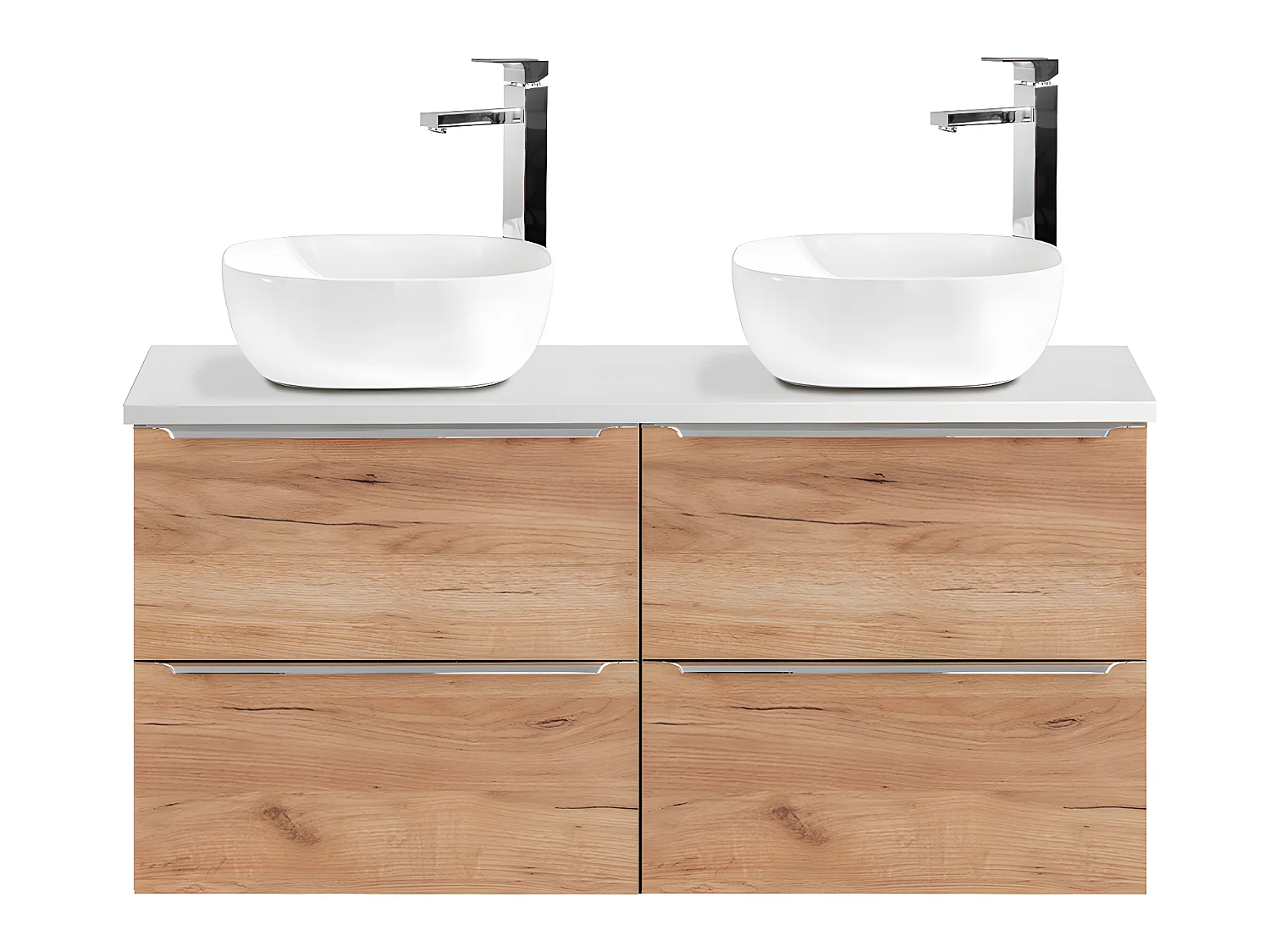 Mueble doble lavabo 120cm April Madera y Blanco