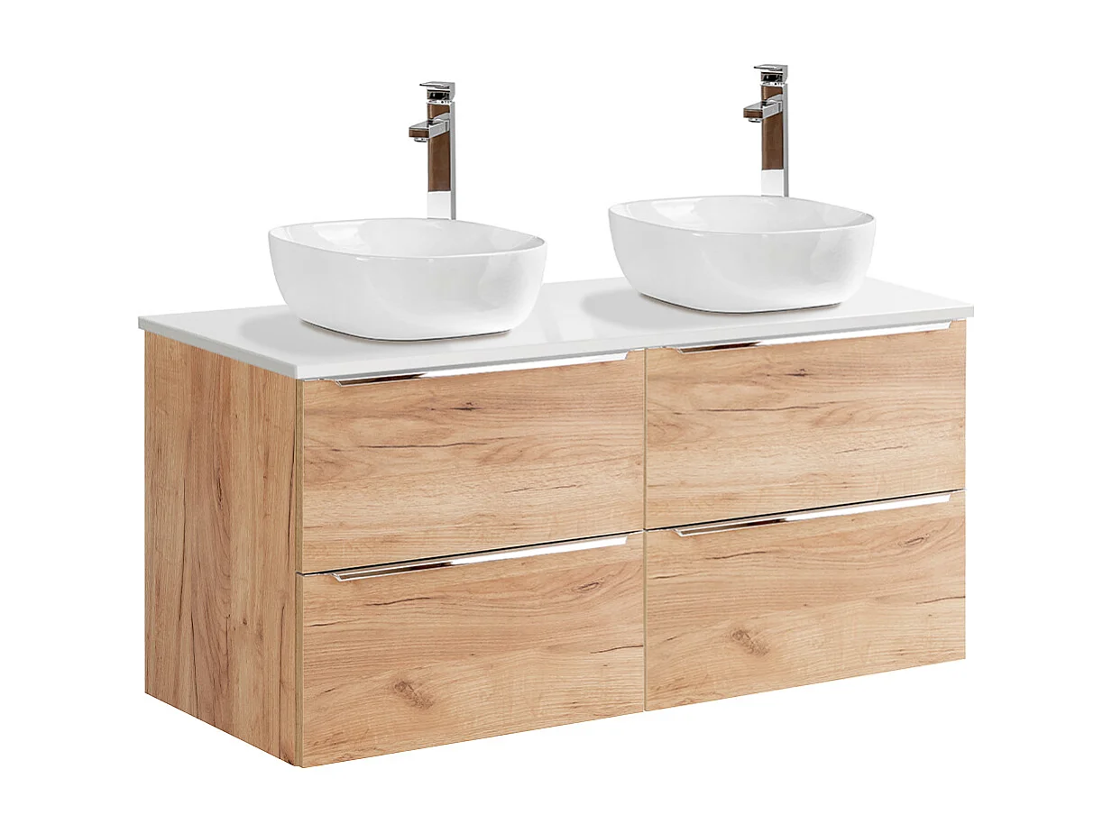 Mobile bagno doppio lavabo April marrone 120cm