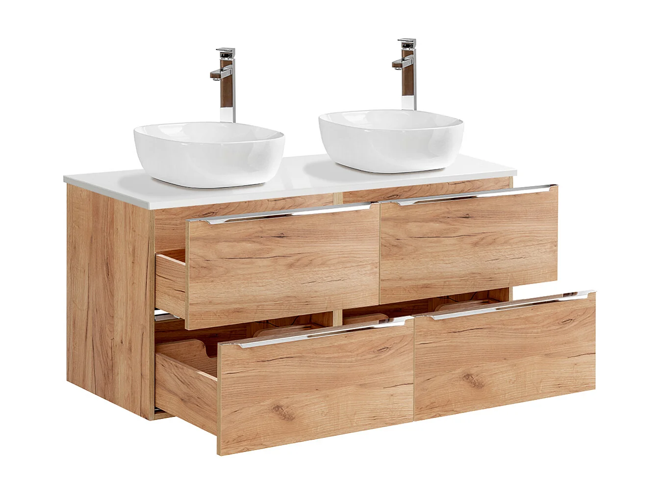 Mobile bagno doppio lavabo April marrone 120cm
