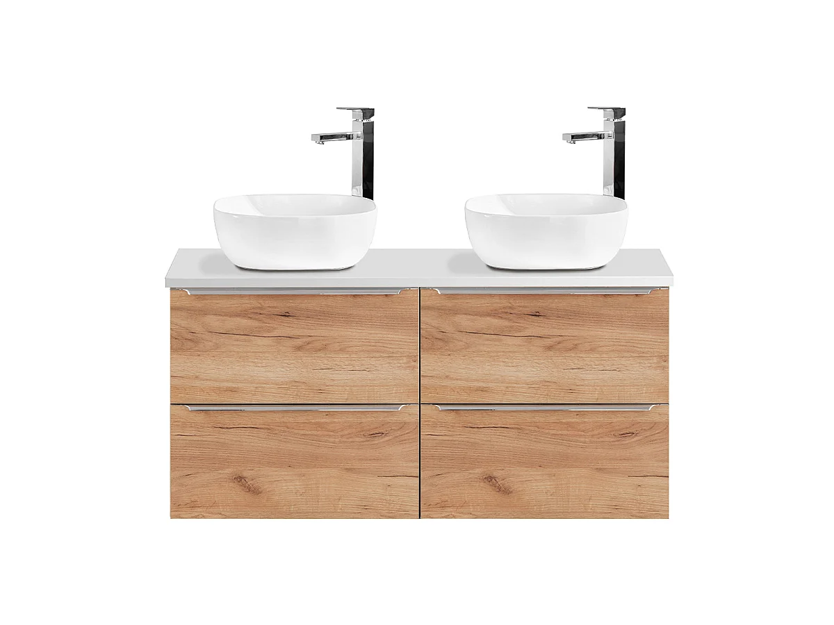 Double basin unit 120cm April Wood and White
