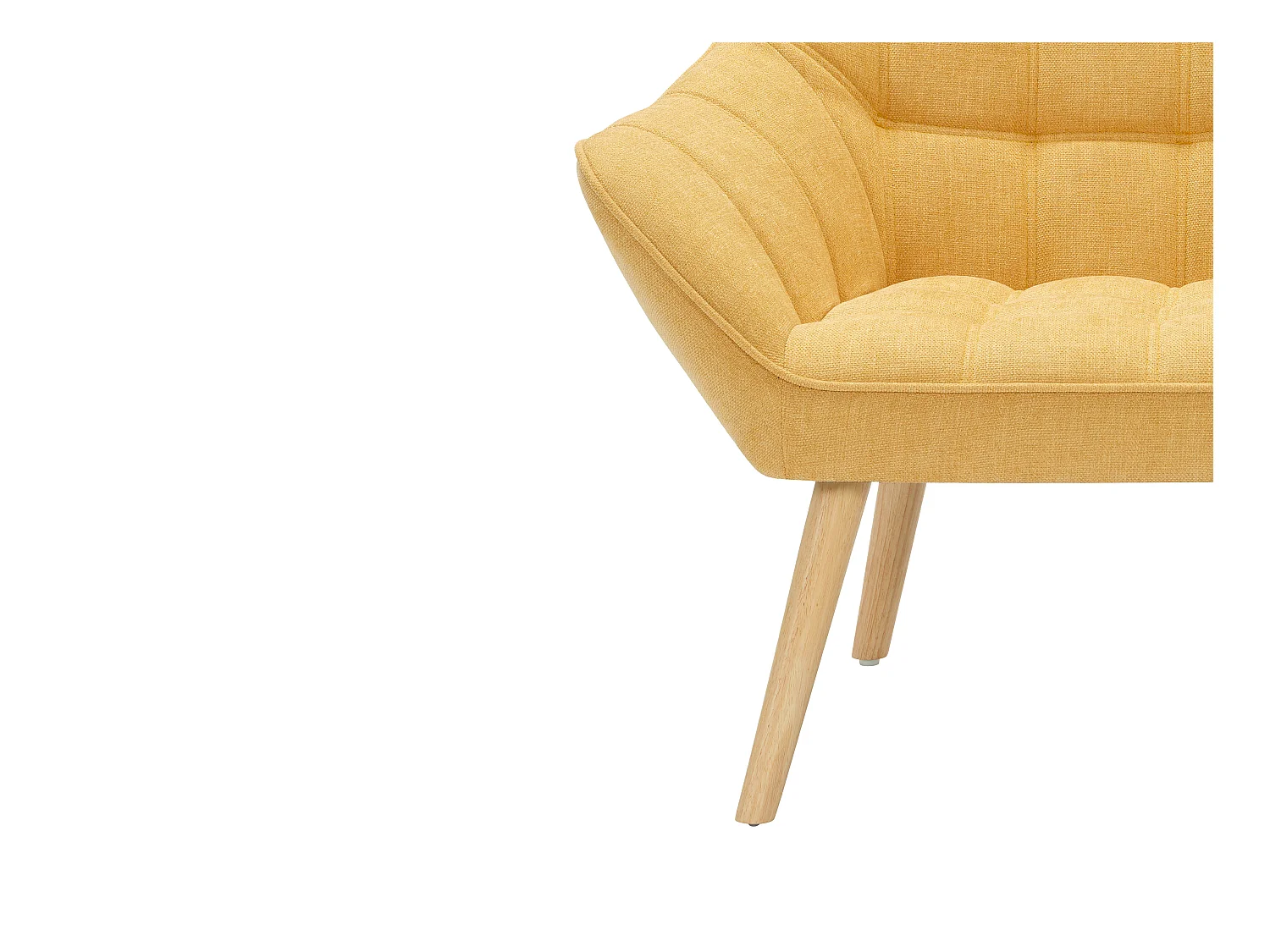 Canapé 2 places et fauteuil en tissu jaune moutarde CASERTA