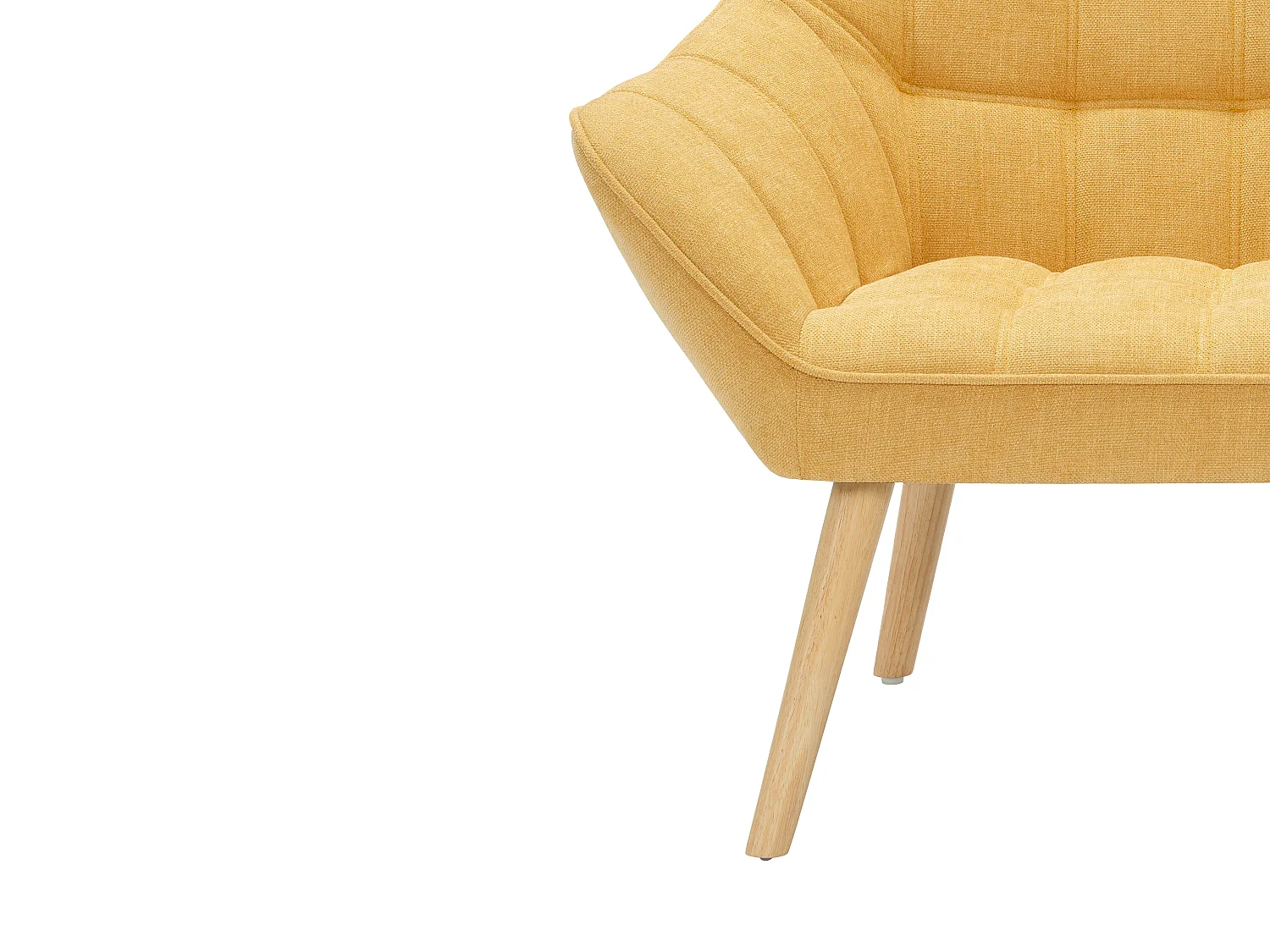 Canapé 2 places et fauteuil en tissu jaune moutarde CASERTA