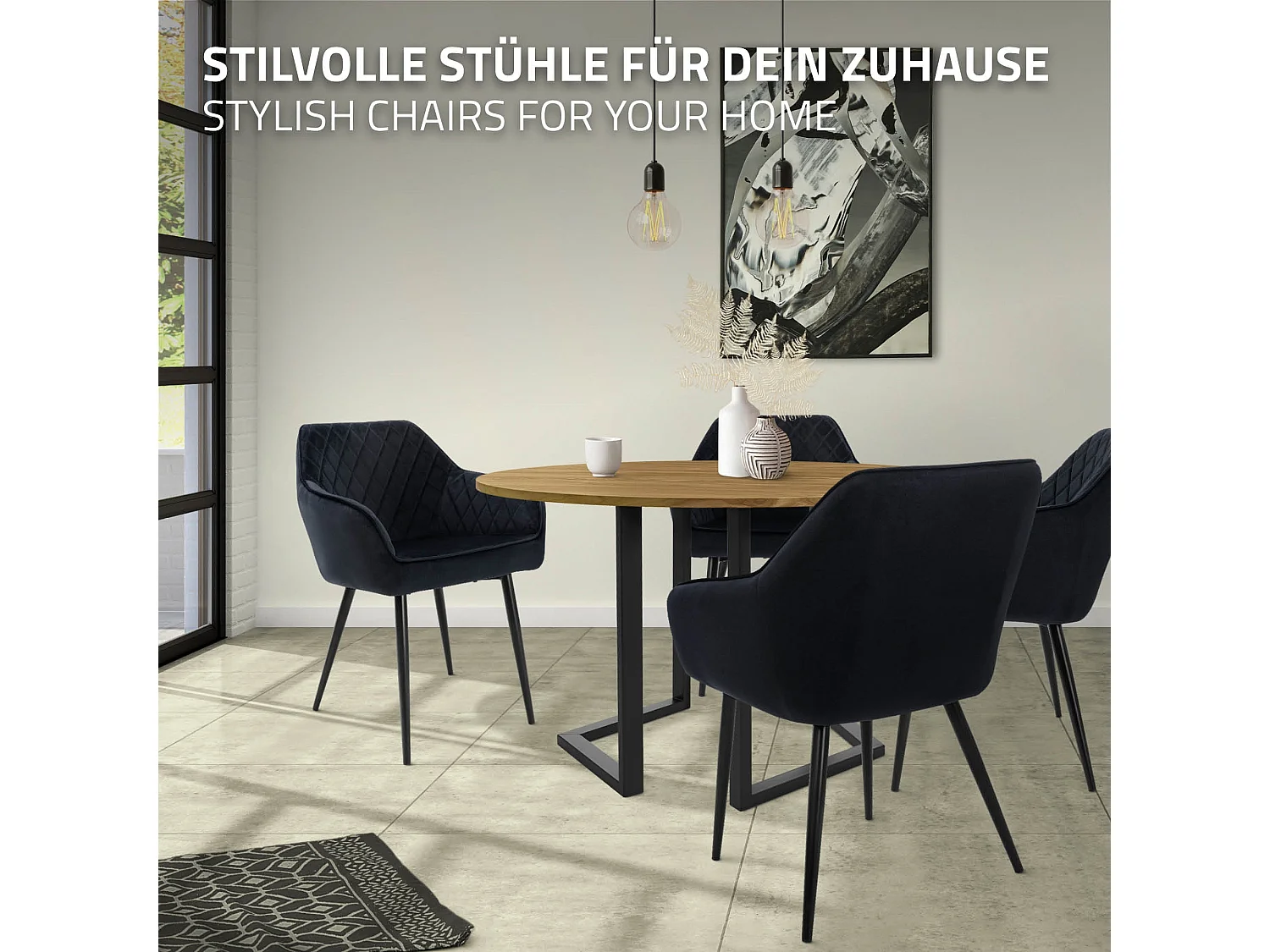 Lot de 6 chaises de salle à manger noir dossier et accoudoirs ergonomiques revêtement en velours respirant pieds noir en acier design moderne