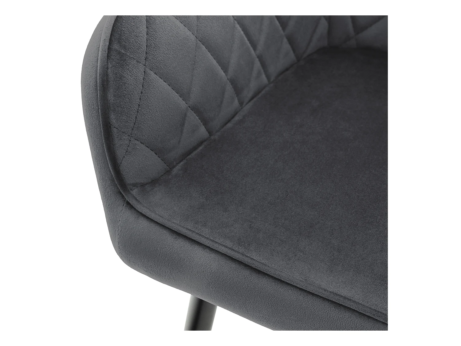 Lot 6x chaises de salle à manger rembourré en velours fauteuils salon anthracite