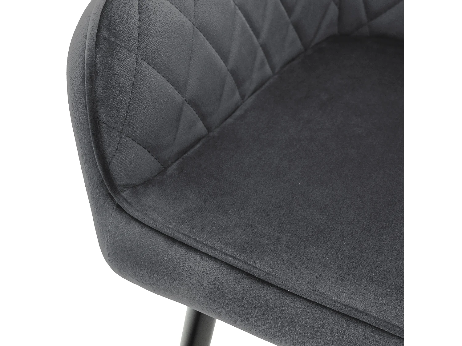 Lot 6x chaises de salle à manger rembourré en velours fauteuils salon anthracite