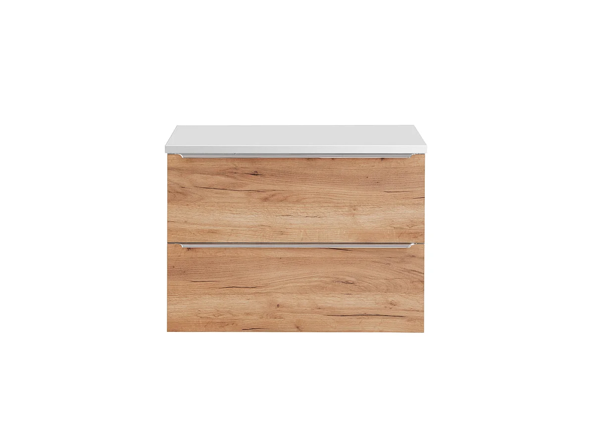 Meuble sous-vasque 80cm plan de toilette April Bois et Blanc