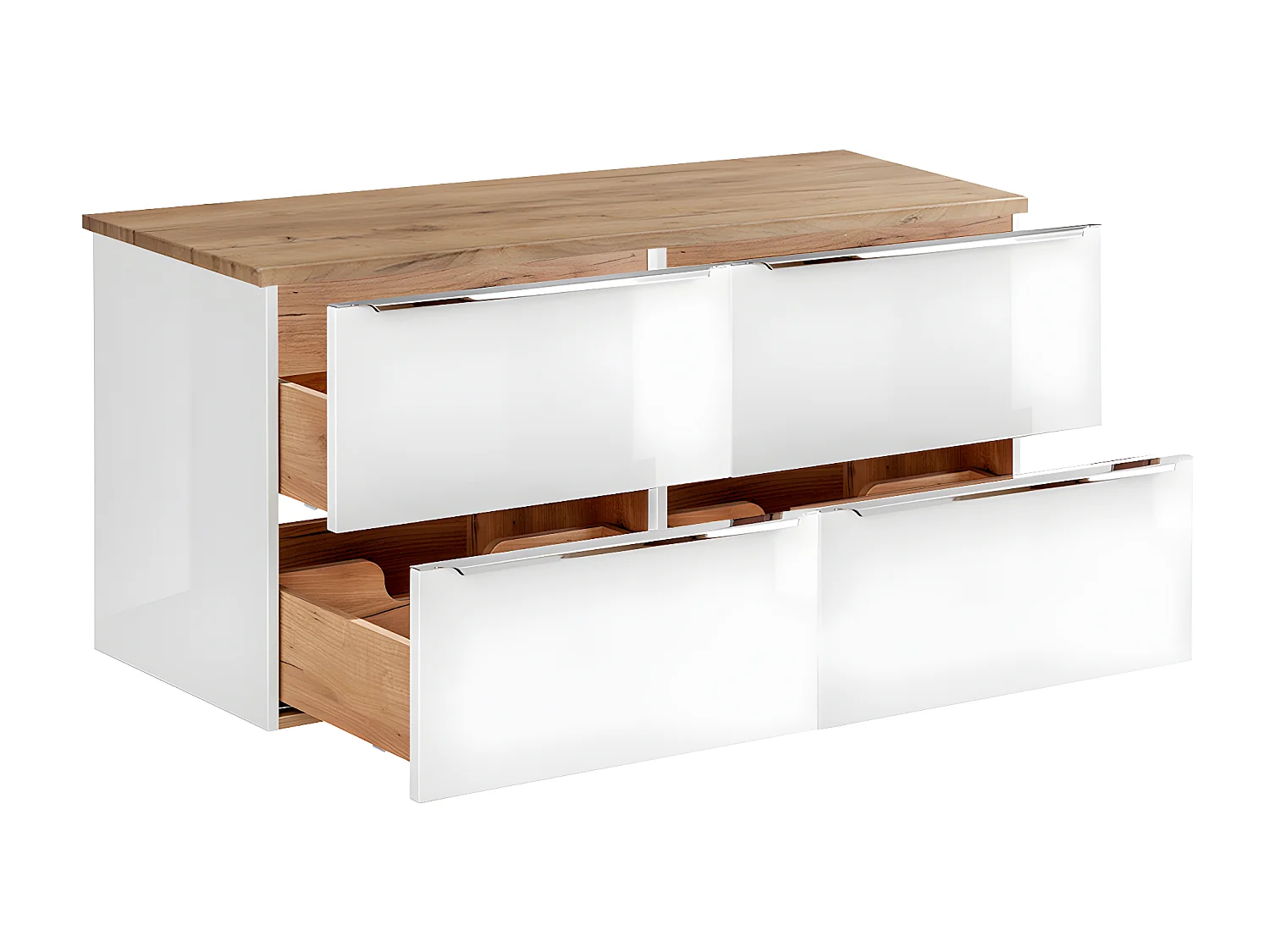 Meuble sous-vasque 120cm plan de toilette April Blanc et Bois