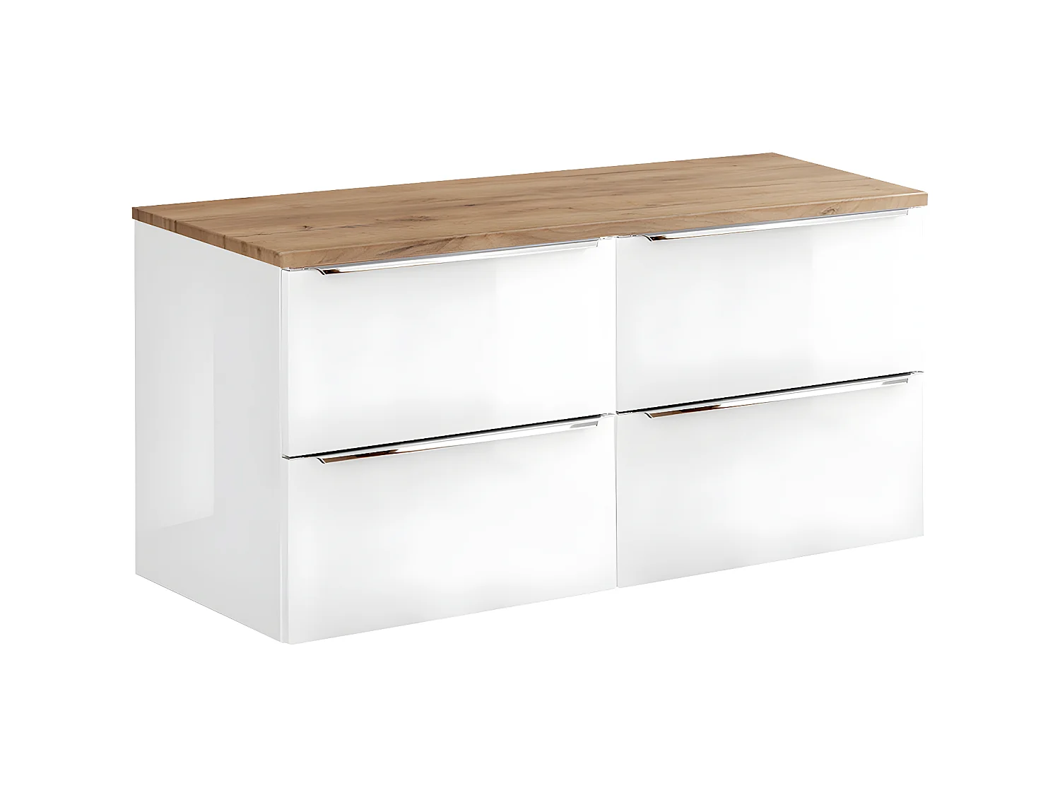Meuble sous-vasque 120cm plan de toilette April Blanc et Bois
