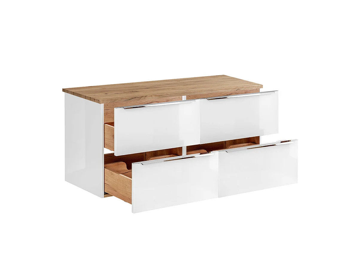 120cm Onderkast April Wit en Hout