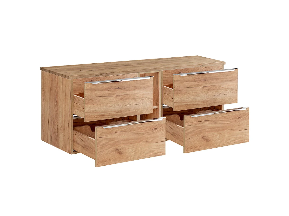 Meuble sous-vasque 140cm 2 niches April Bois