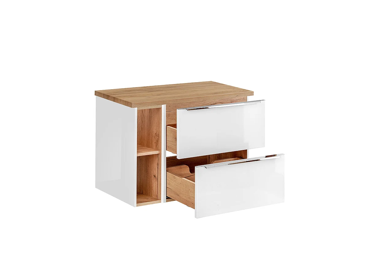 Onderkast 80cm 2 nissen April Wit en Hout