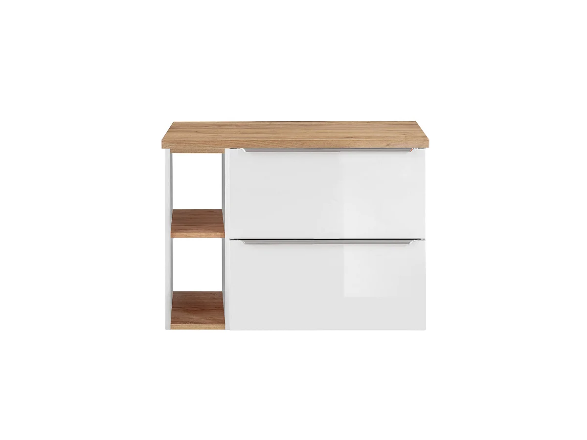 Onderkast 80cm 2 nissen April Wit en Hout