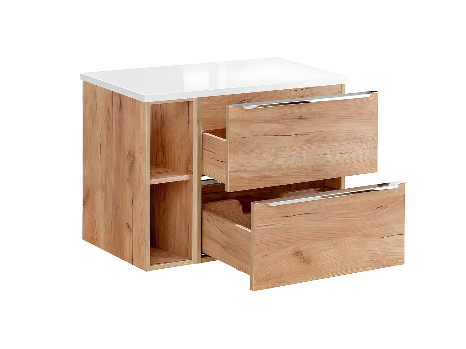 Onderkast 80cm 2 nissen April Hout en Wit