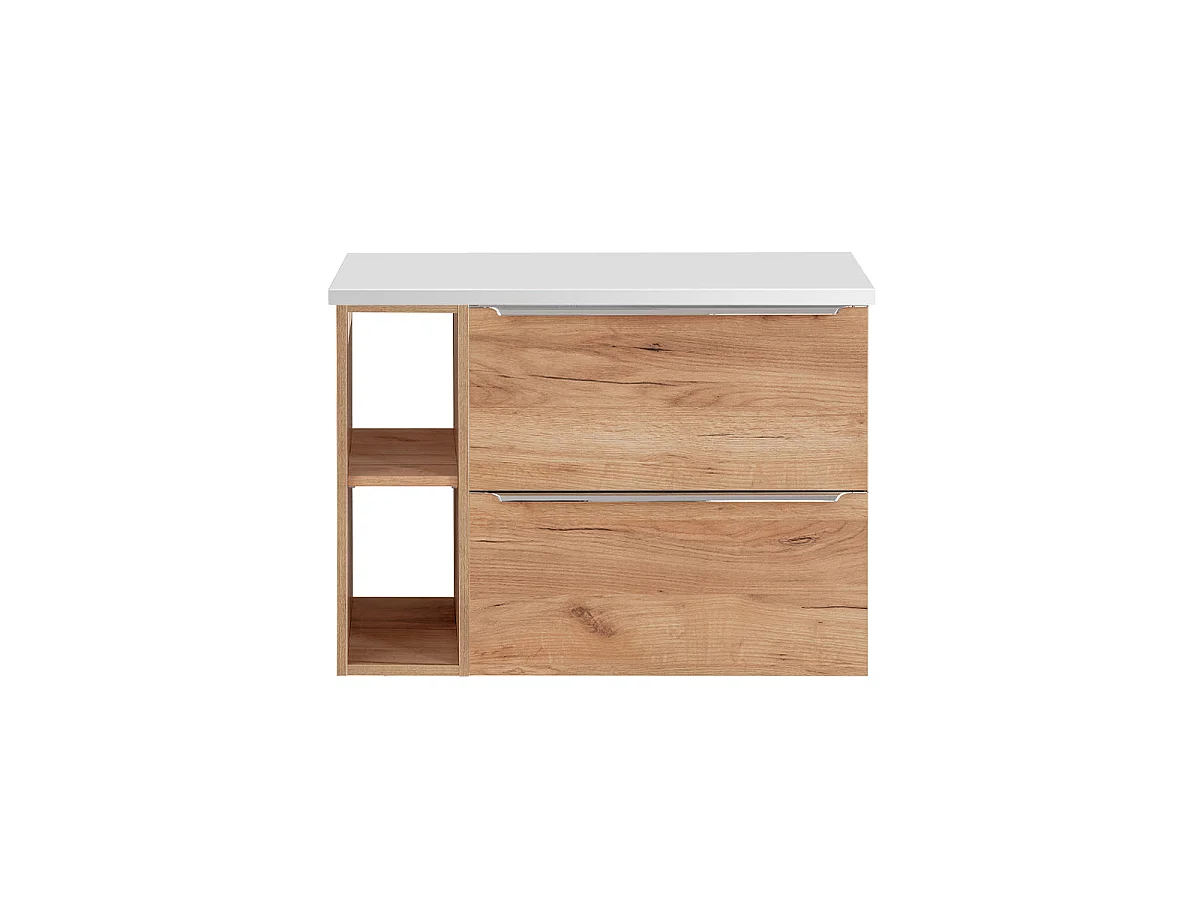 Meuble sous-vasque 80cm 2 niches April Bois et Blanc