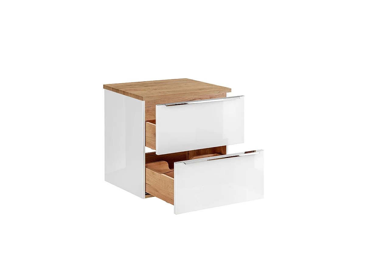 Meuble sous-vasque 60cm plan de toilette April Blanc et Bois