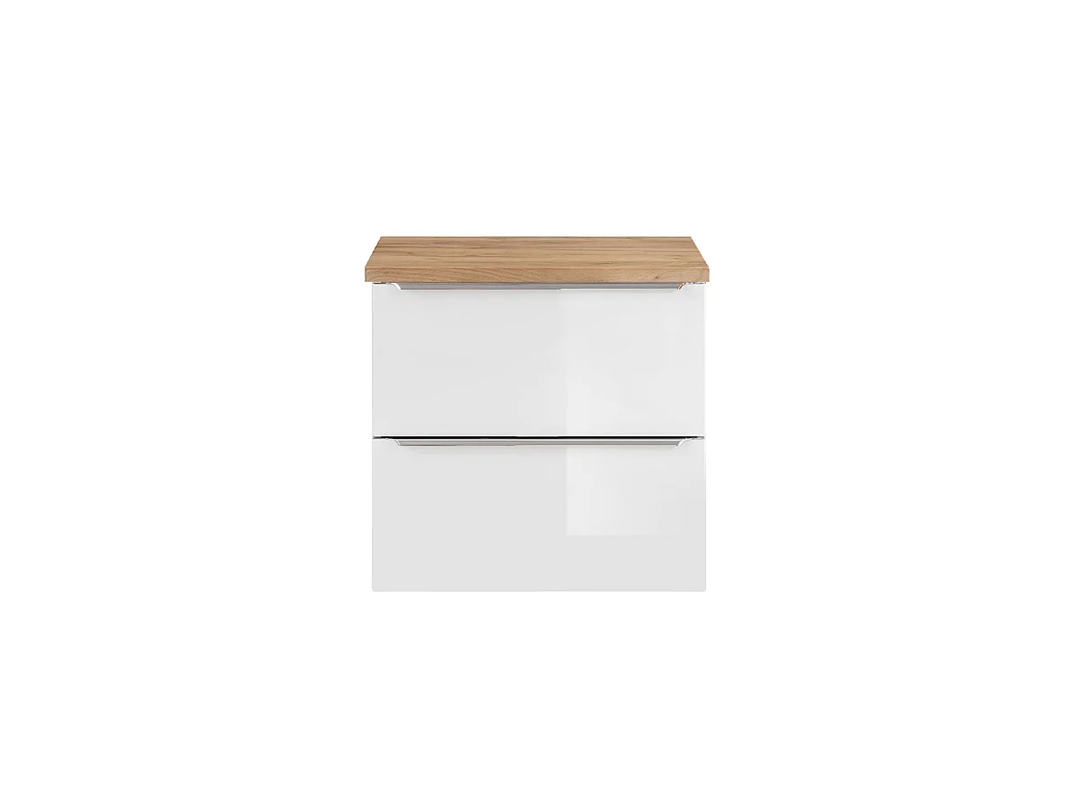 Meuble sous-vasque 60cm plan de toilette April Blanc et Bois