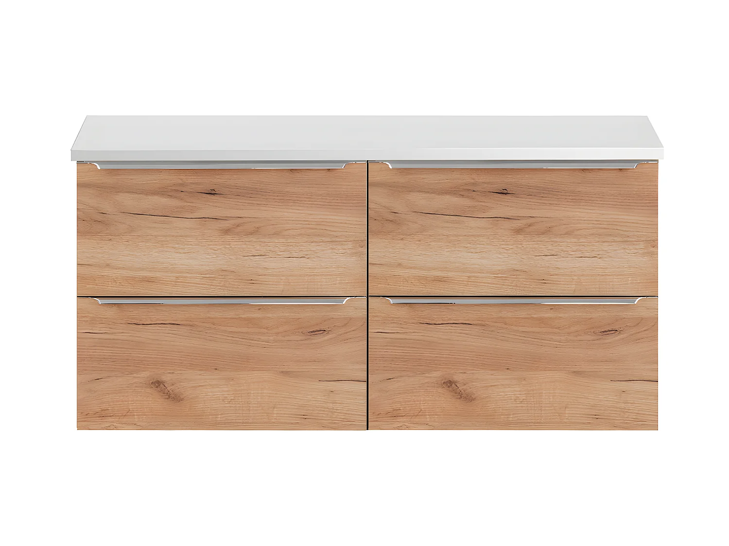 Meuble sous-vasque 120cm plan de toilette April Bois et Blanc