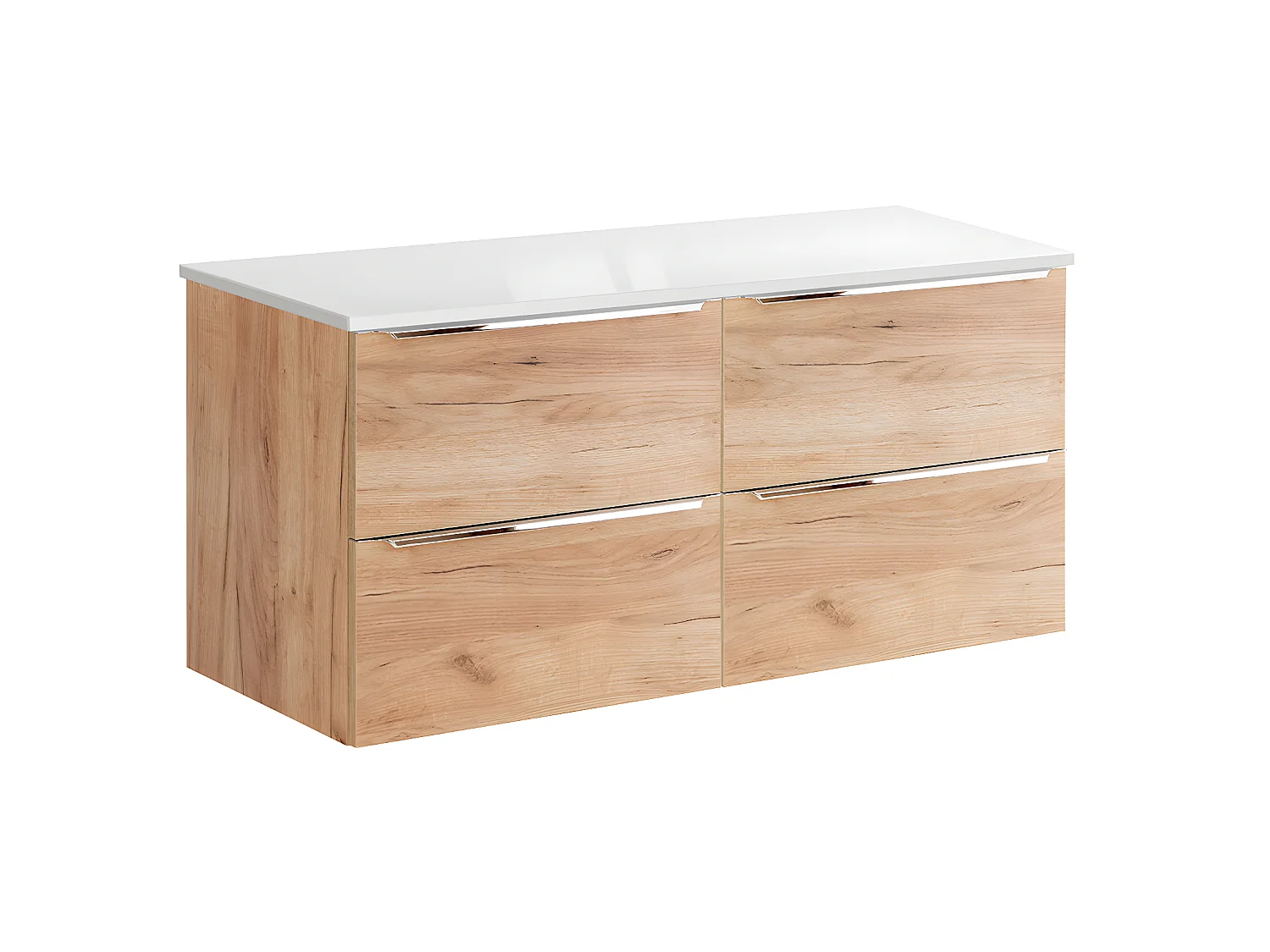 Meuble sous-vasque 120cm plan de toilette April Bois et Blanc